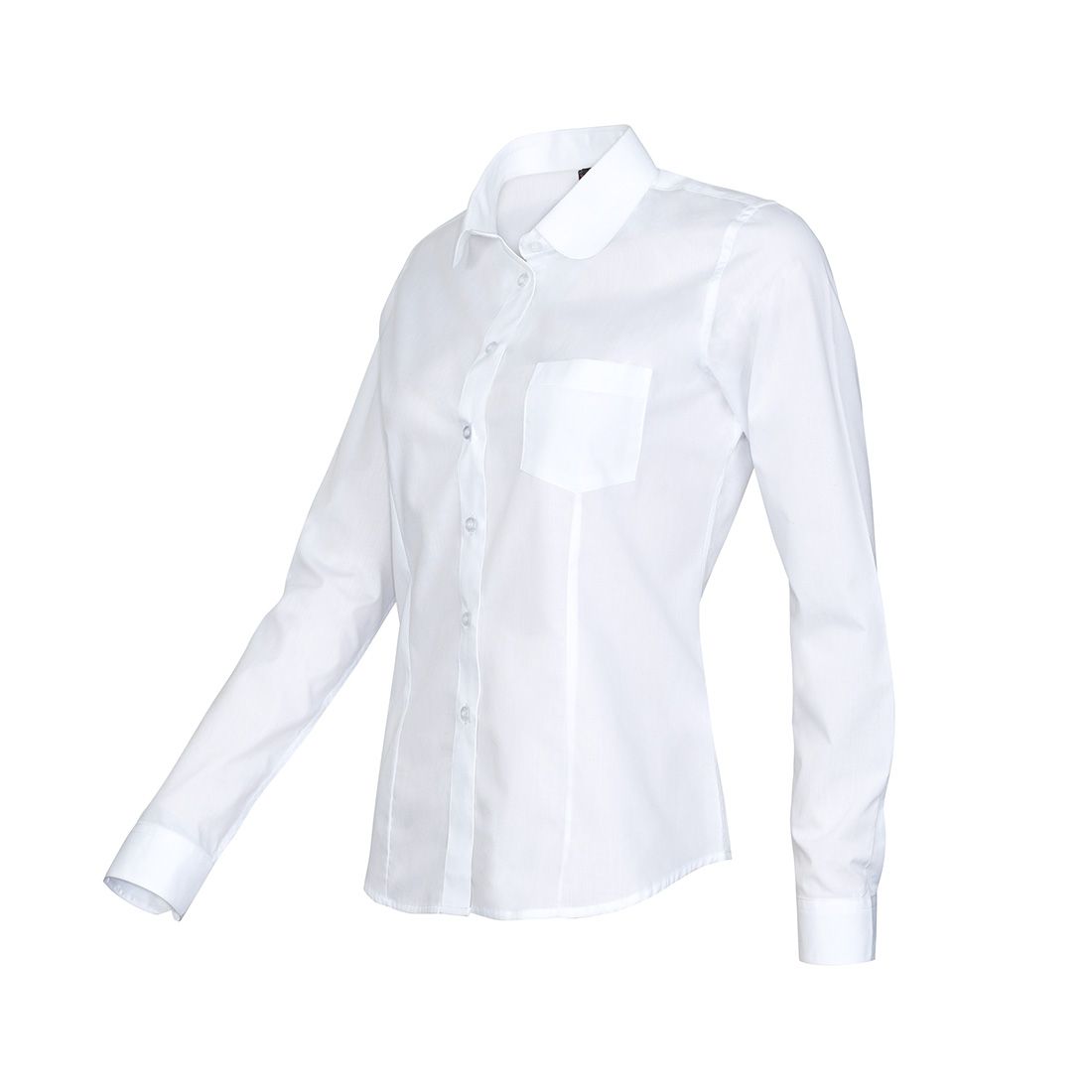 Blusa Entallada Blanco Escolar Juvenil Mujer