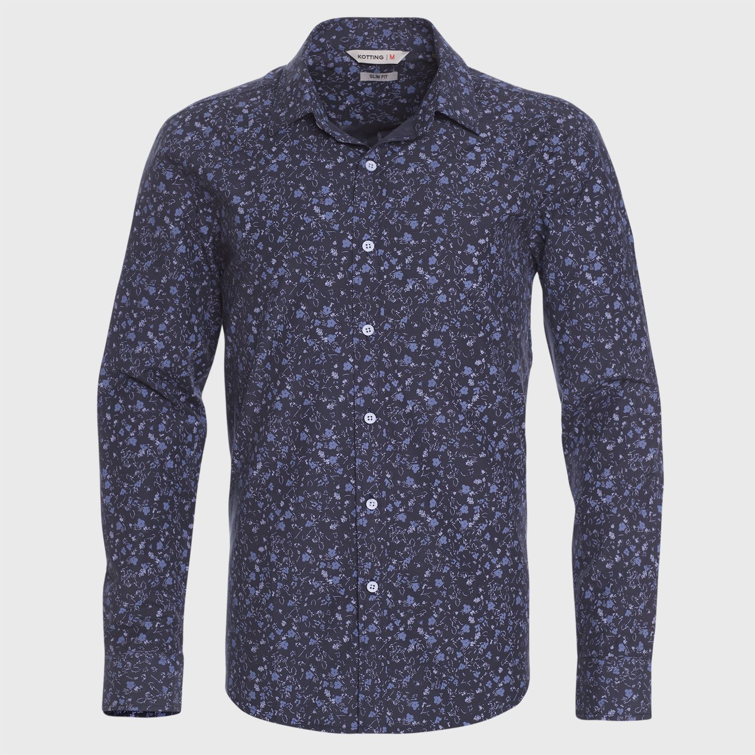 Camisa Manga Larga Fantasia Estampada Sport Slim Fit Tallas Grandes