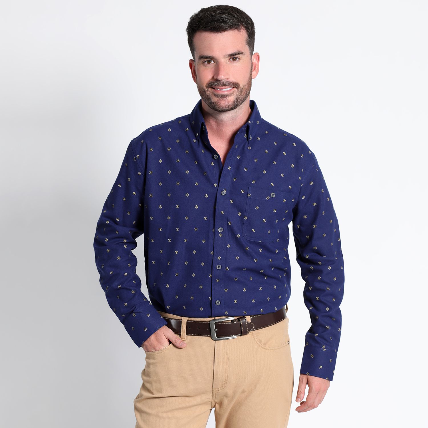 Camisa Villela Estampada Manga Larga