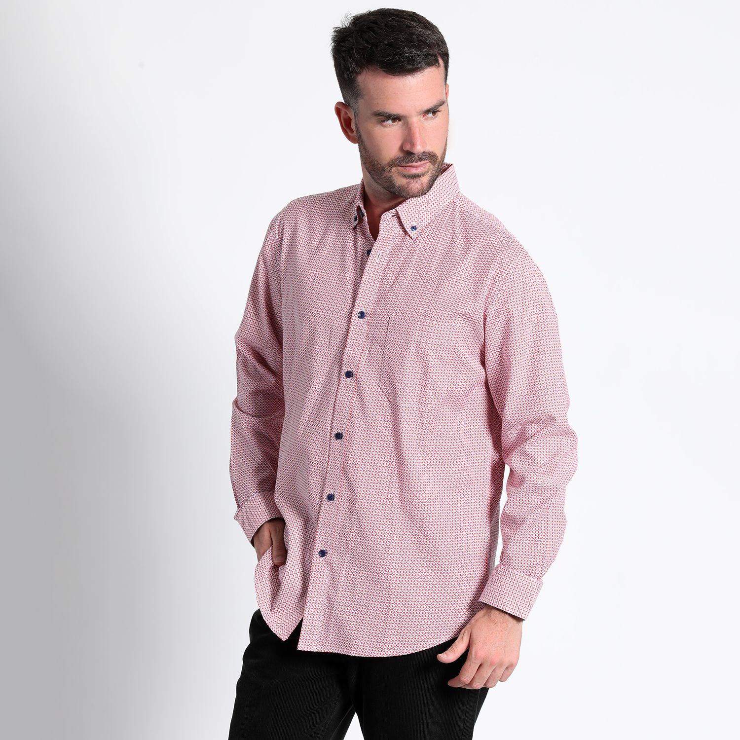 Camisa Fantasía Estampada Manga Larga Slim Fit