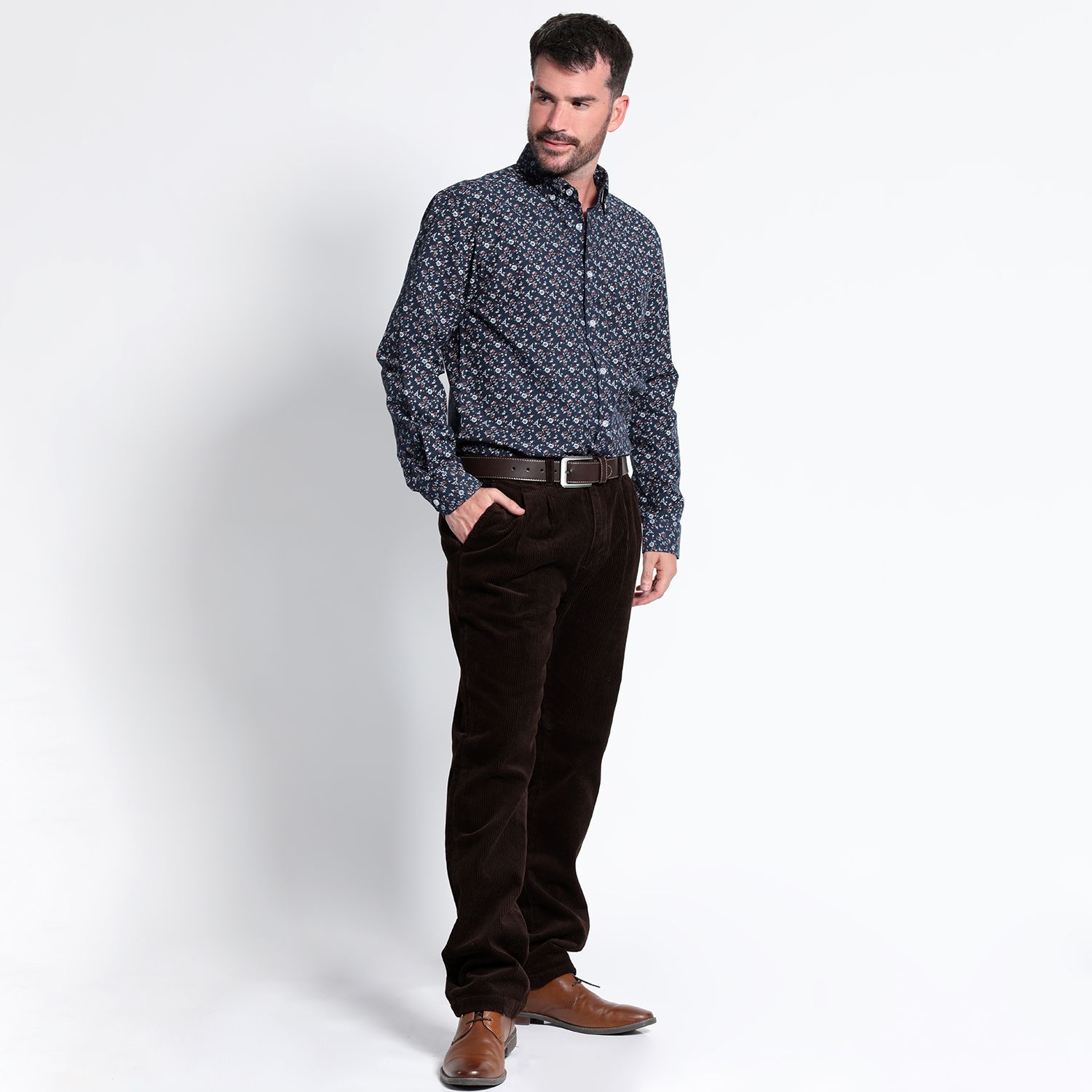 Camisa Fantasía Estampada Manga Larga Slim Fit