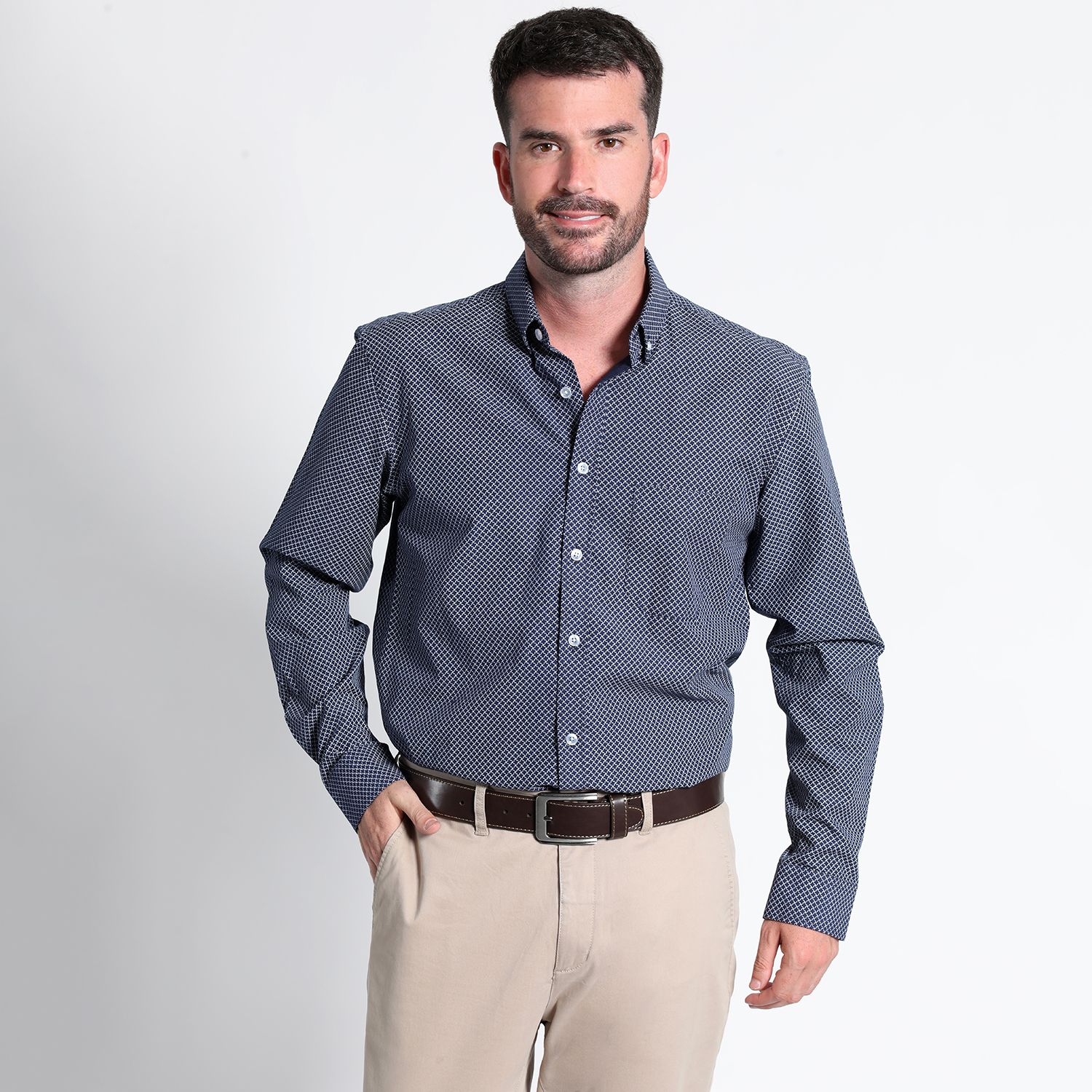 Camisa Fantasía Estampada Manga Larga Slim Fit