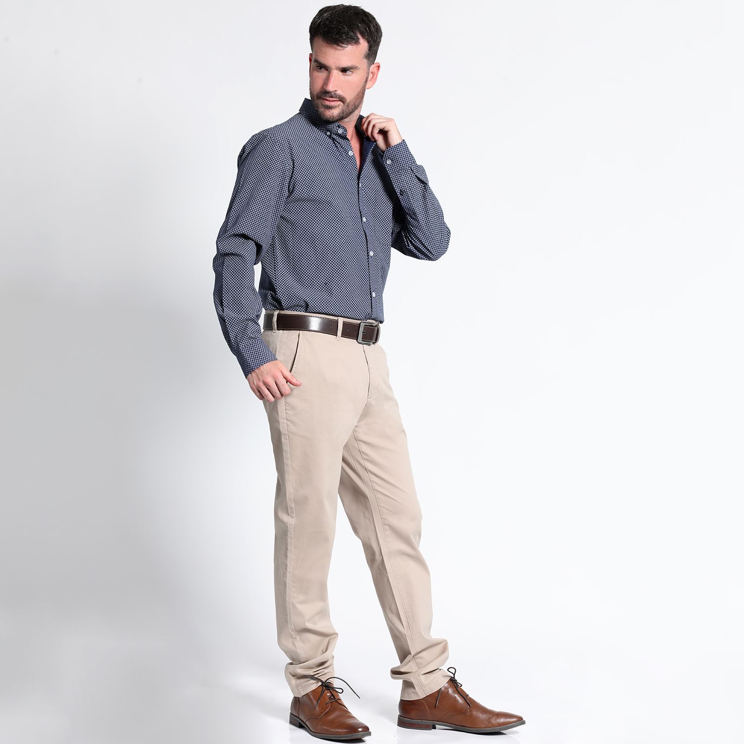 Camisa Fantasía Estampada Manga Larga Slim Fit