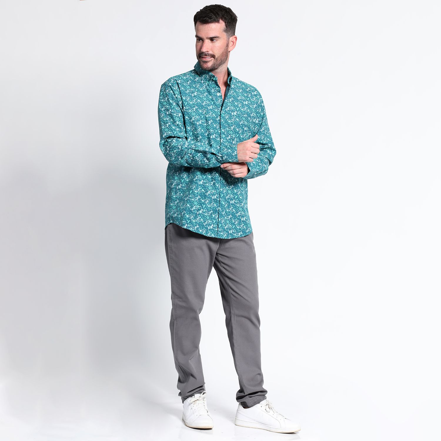 Camisa Fantasía Estampada Manga Larga Slim Fit