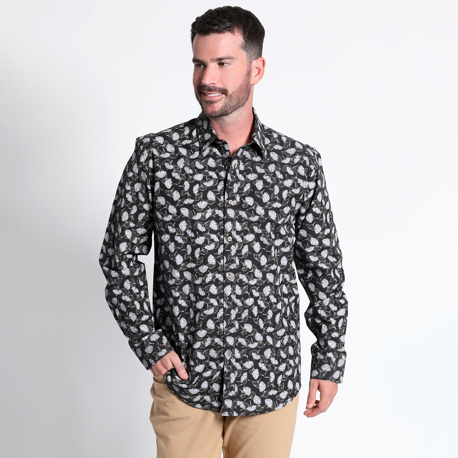 Camisa Fantasía Estampada Sport Manga Larga Slim Fit