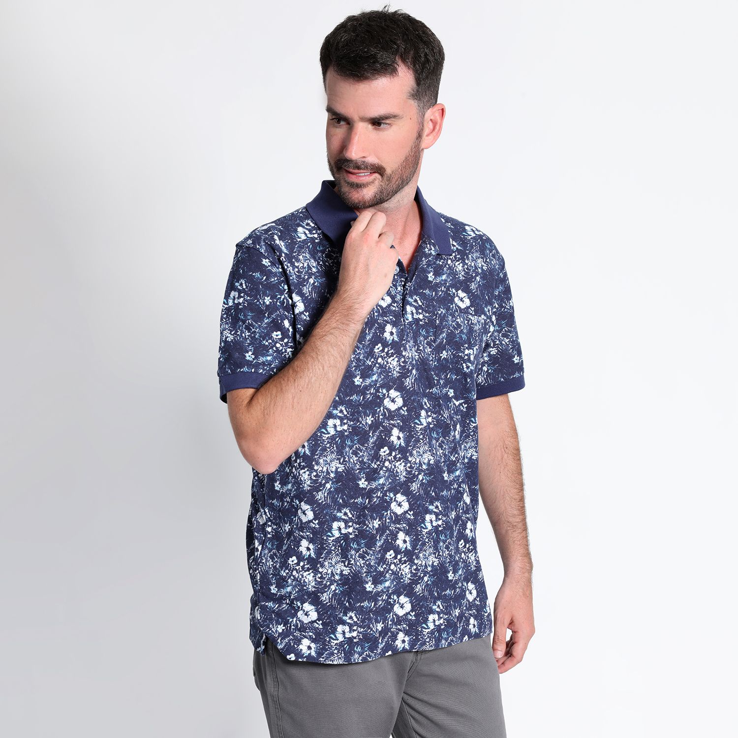 Polera Piqué Estampada Manga Corta Regular Fit