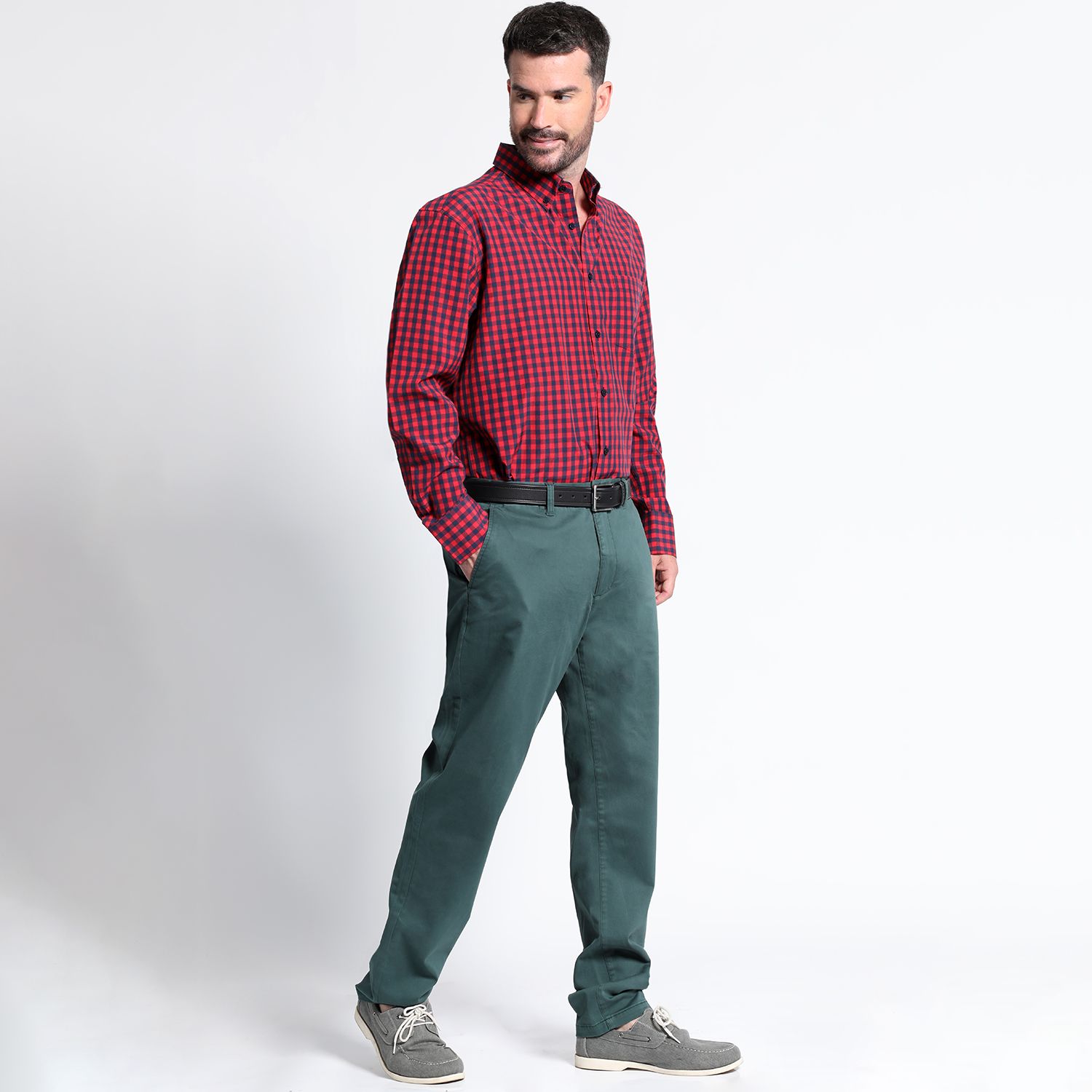 Pantalón Frente Plano Slim Fit Spandex