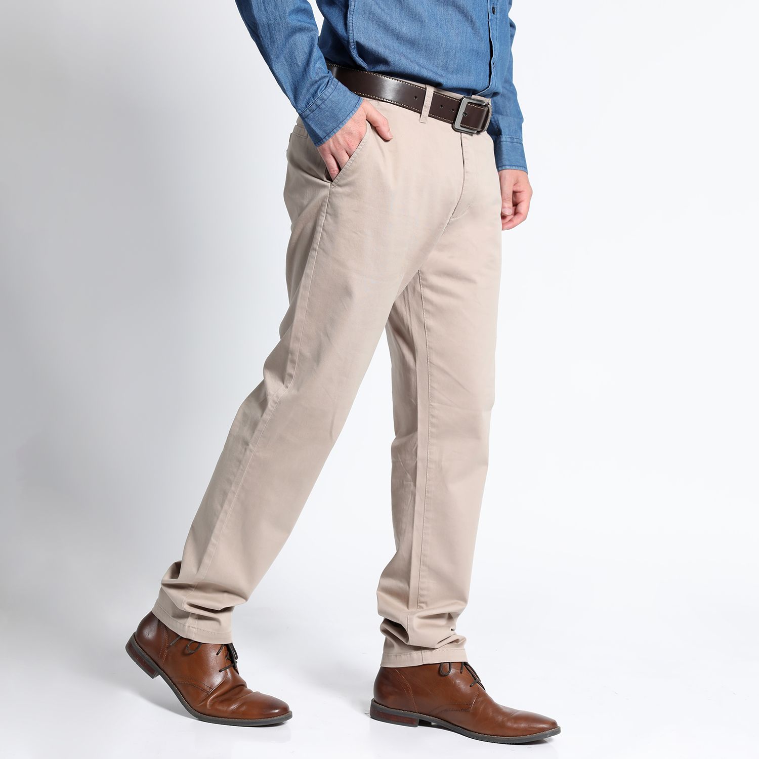 Pantalón Frente Plano Slim Fit Spandex