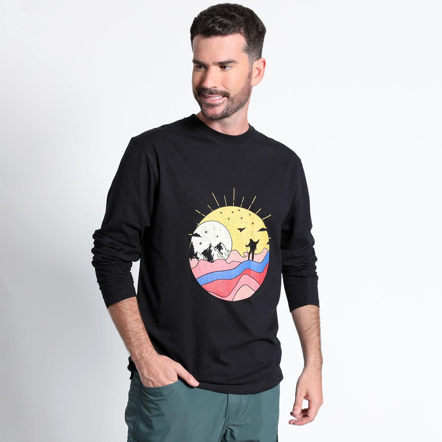 Polera Estampada Manga Larga Outdoor