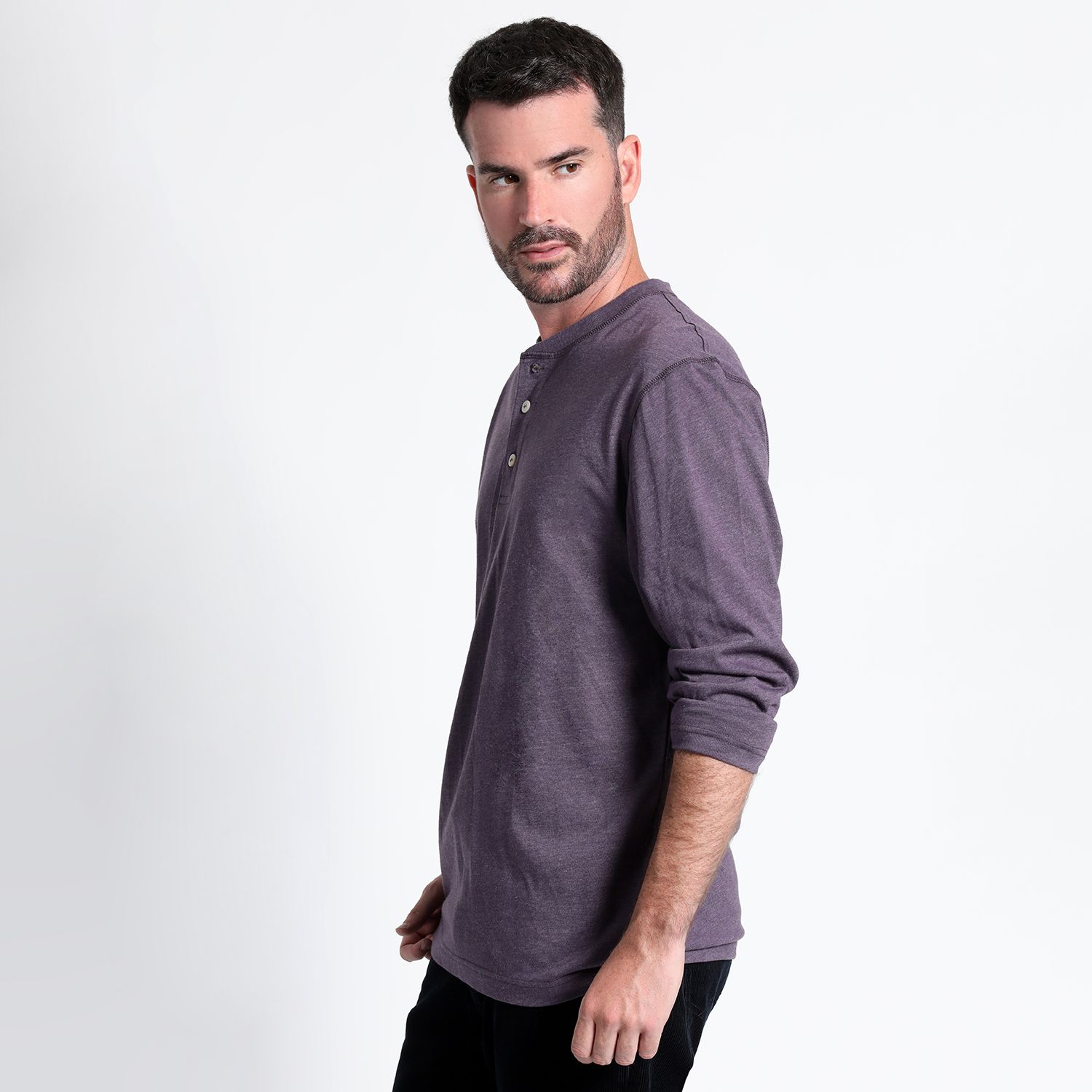 Polera Jersey Botones Manga Larga Regular Fit