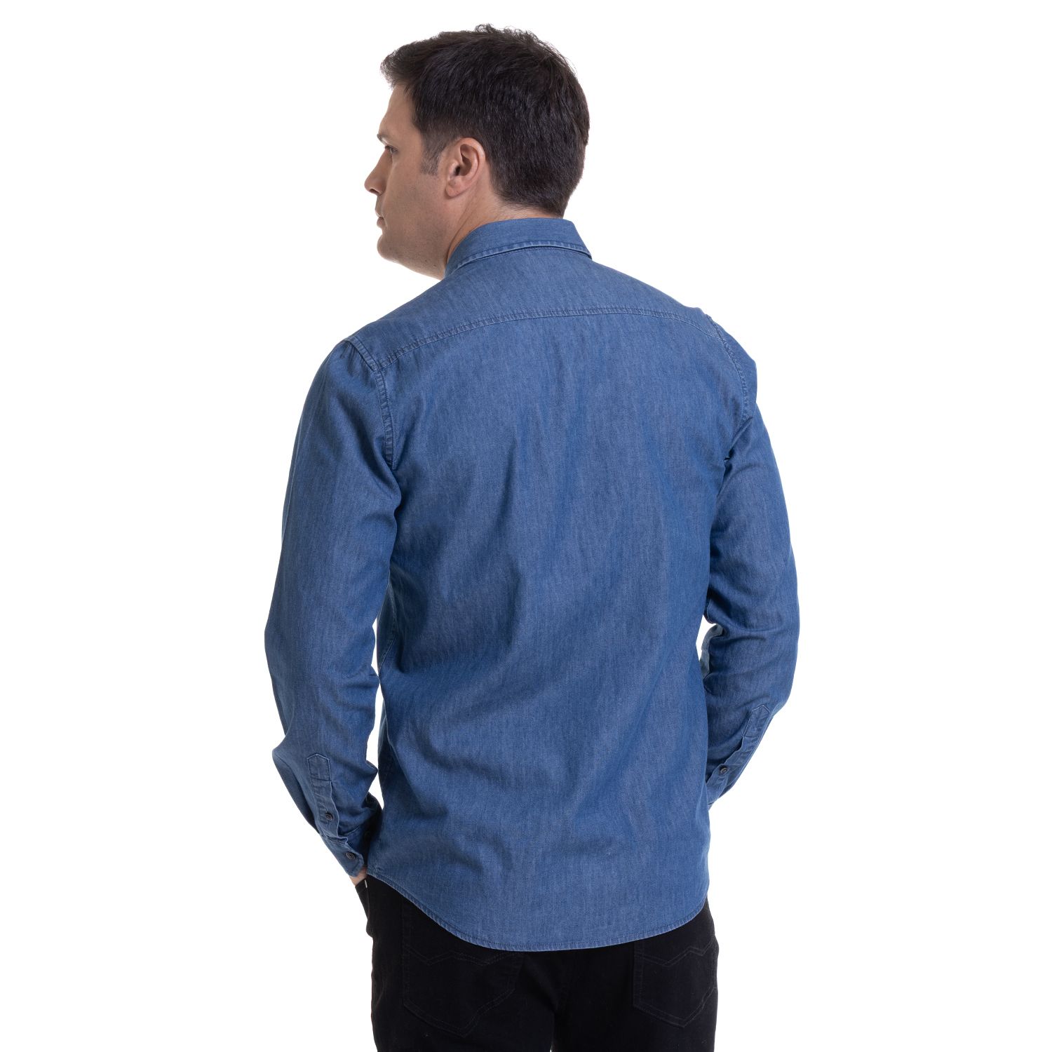 Camisa Manga Larga Denim Slim Fit