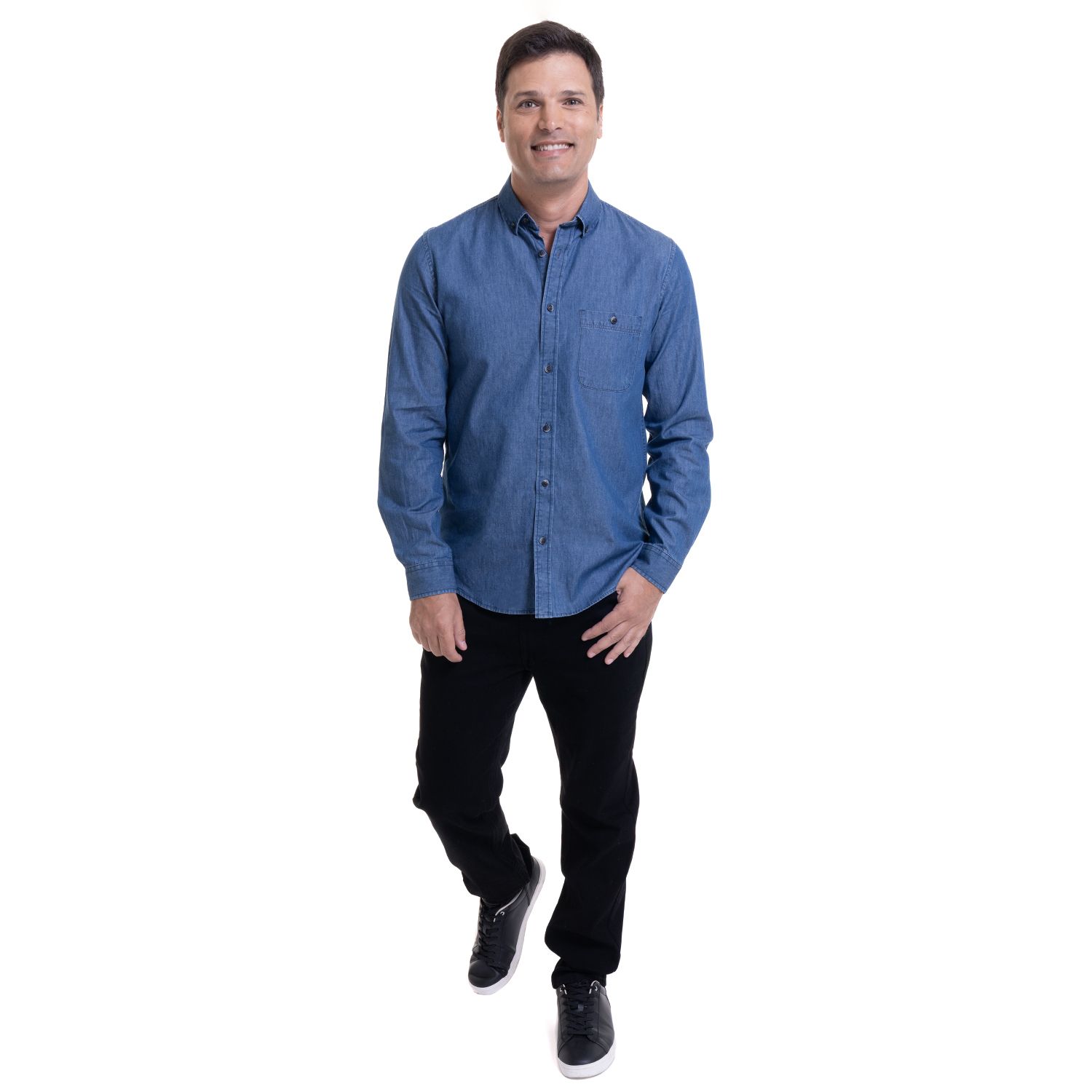 Camisa Manga Larga Denim Slim Fit