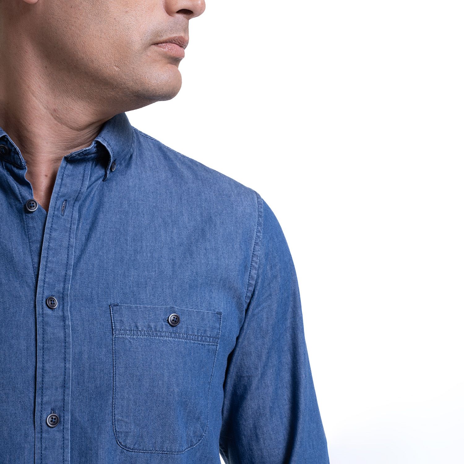Camisa Manga Larga Denim Slim Fit