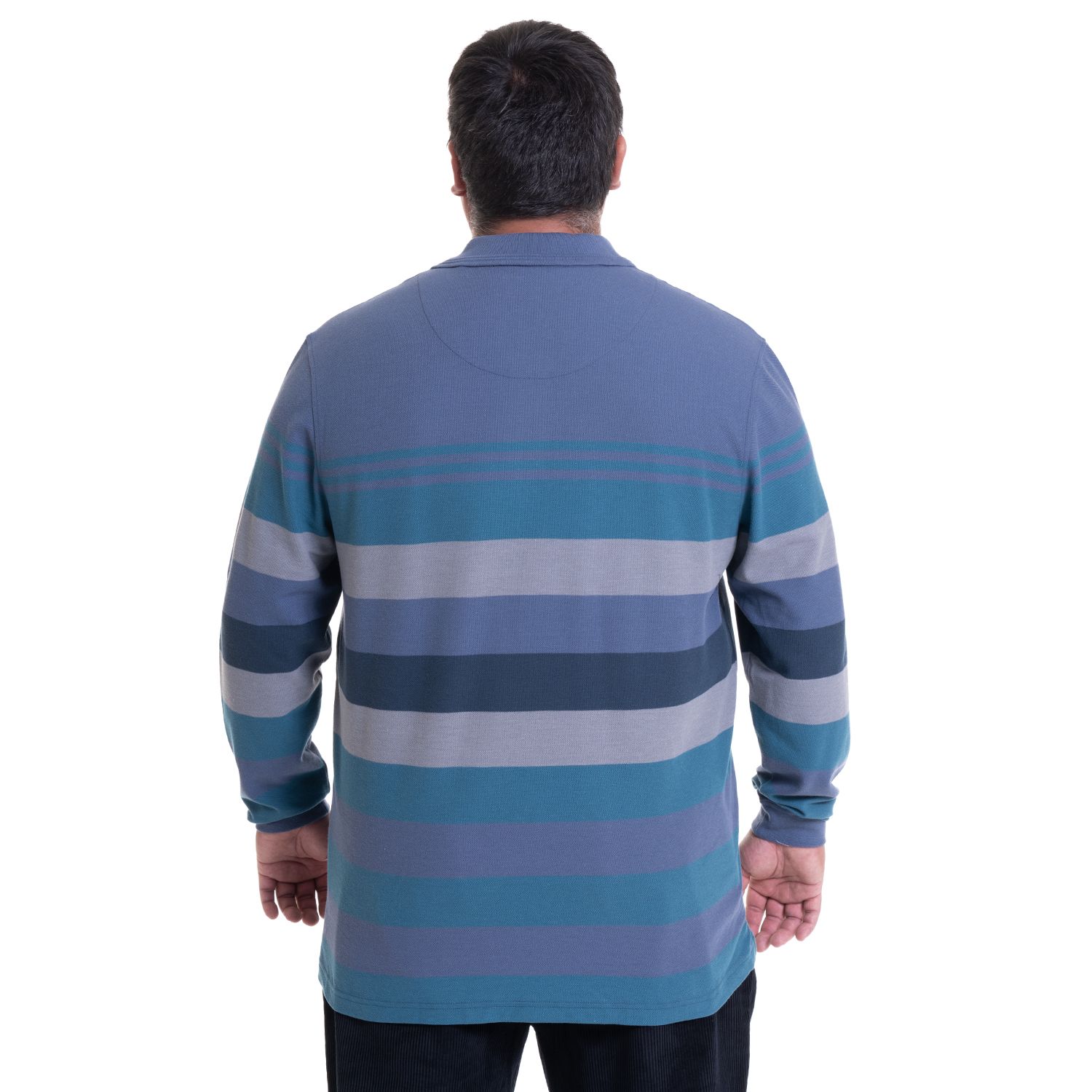 Polera Manga Larga Pique Listada Regular Fit