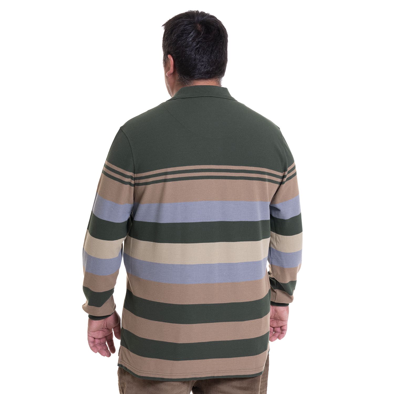 Polera Manga Larga Pique Listada Regular Fit
