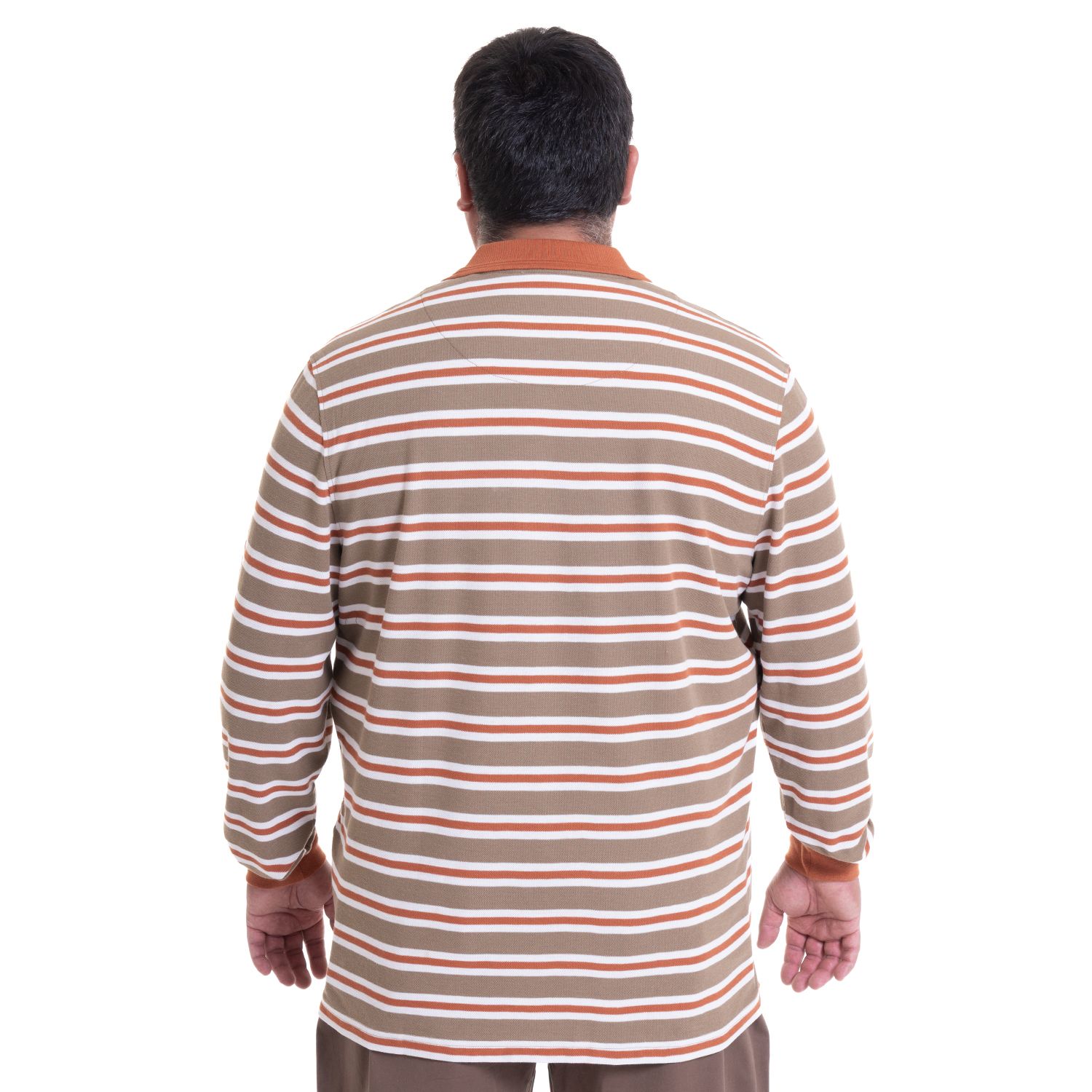 Polera Manga Larga Pique Listada Regular Fit