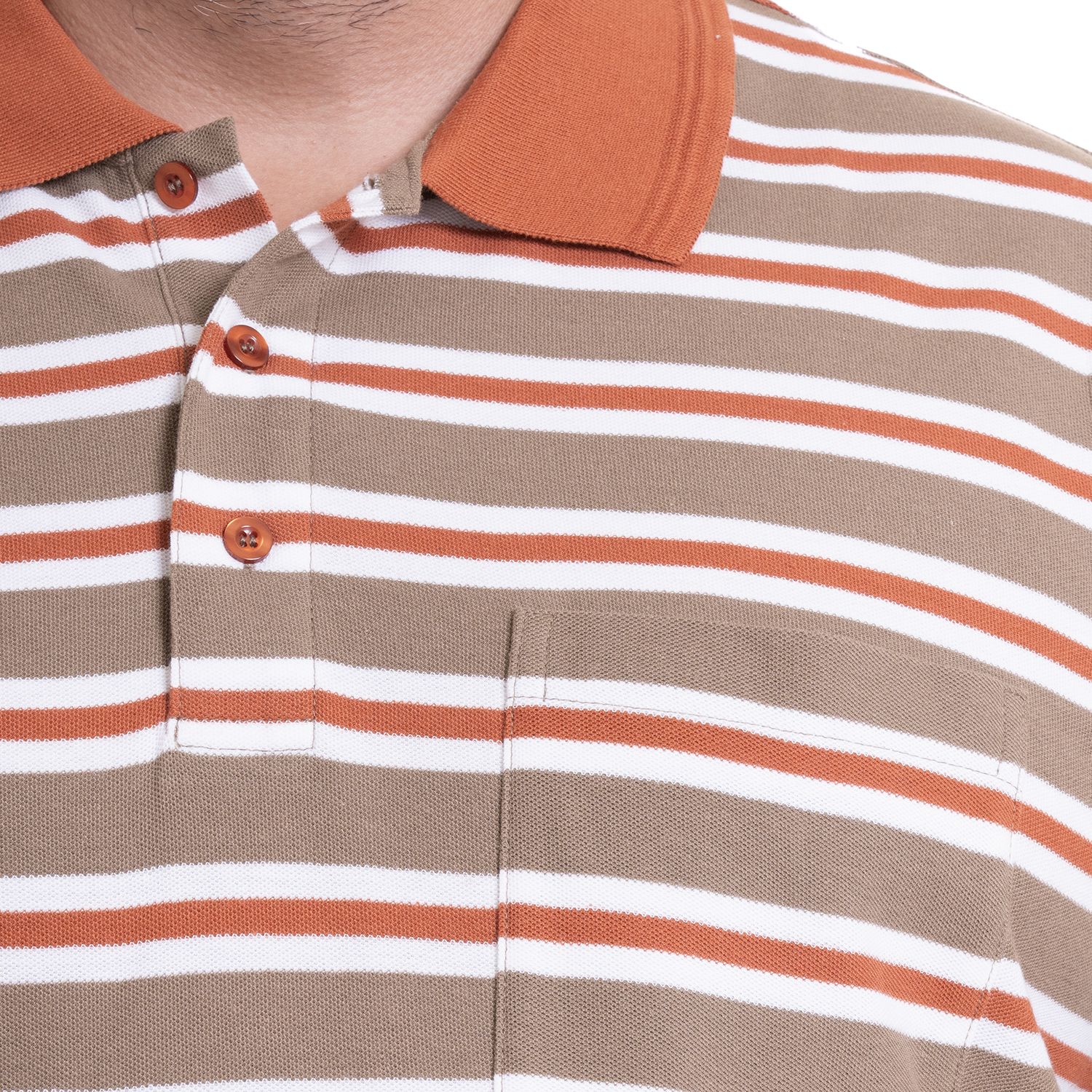 Polera Manga Larga Pique Listada Regular Fit