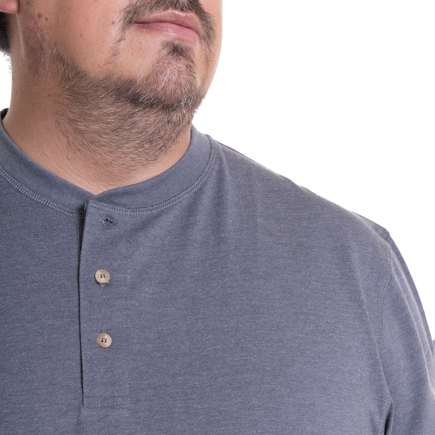 Polera Manga Larga Jersey Botones Slim Fit