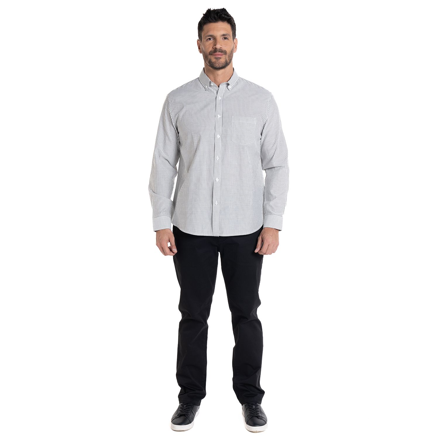 Camisa Oxford Listada Regular Fit