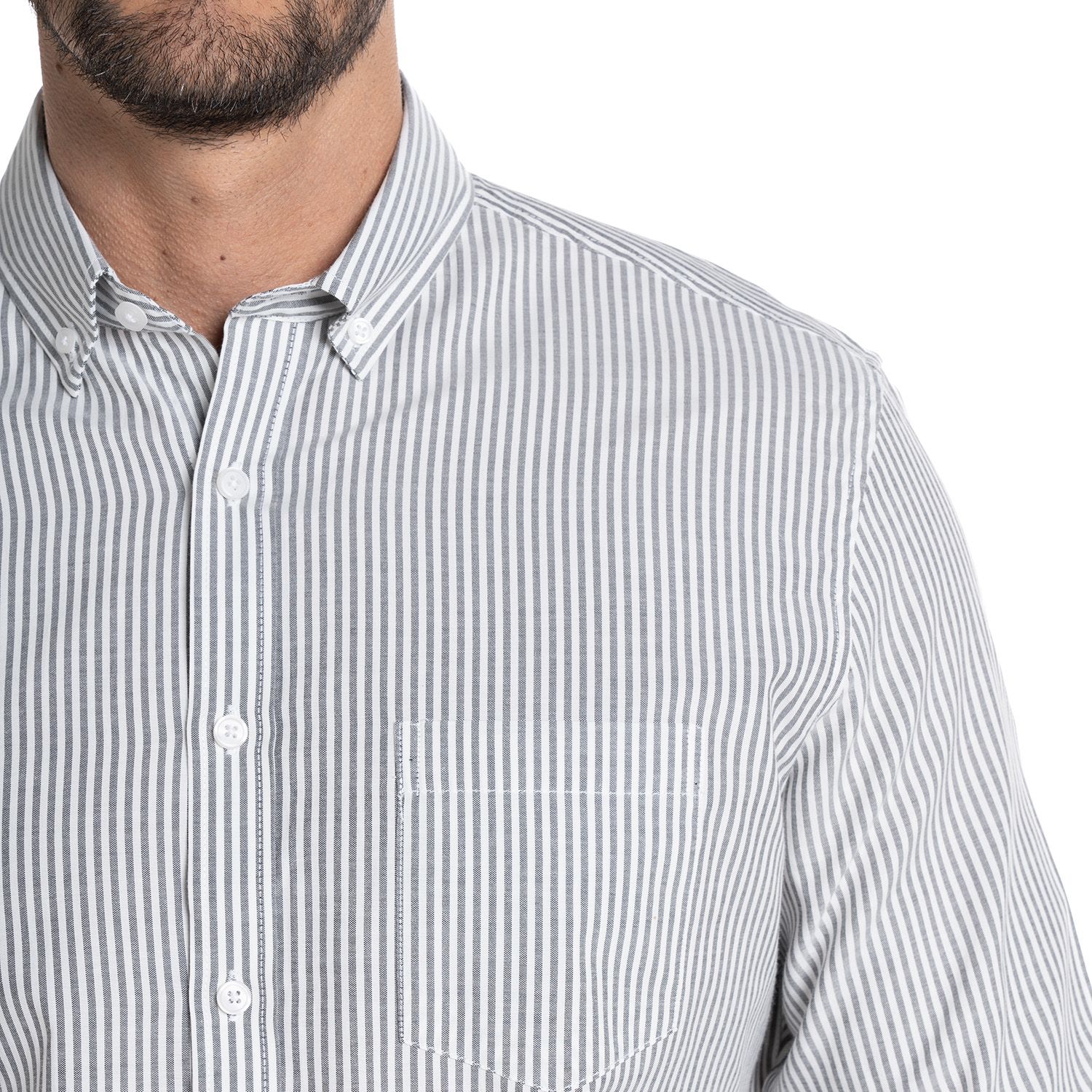 Camisa Oxford Listada Regular Fit