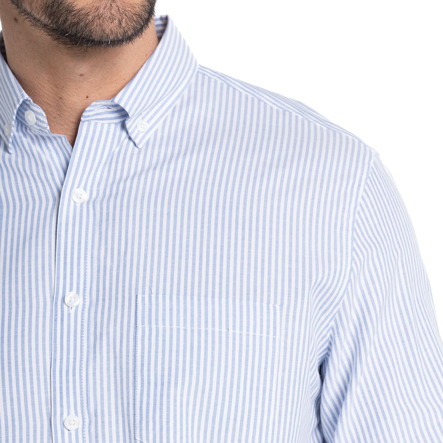Camisa Oxford Listada Regular Fit