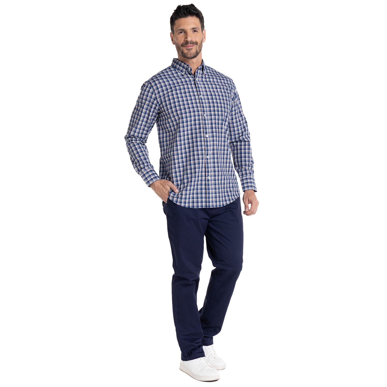Pantalón Frente Plano Spandex Regular Fit