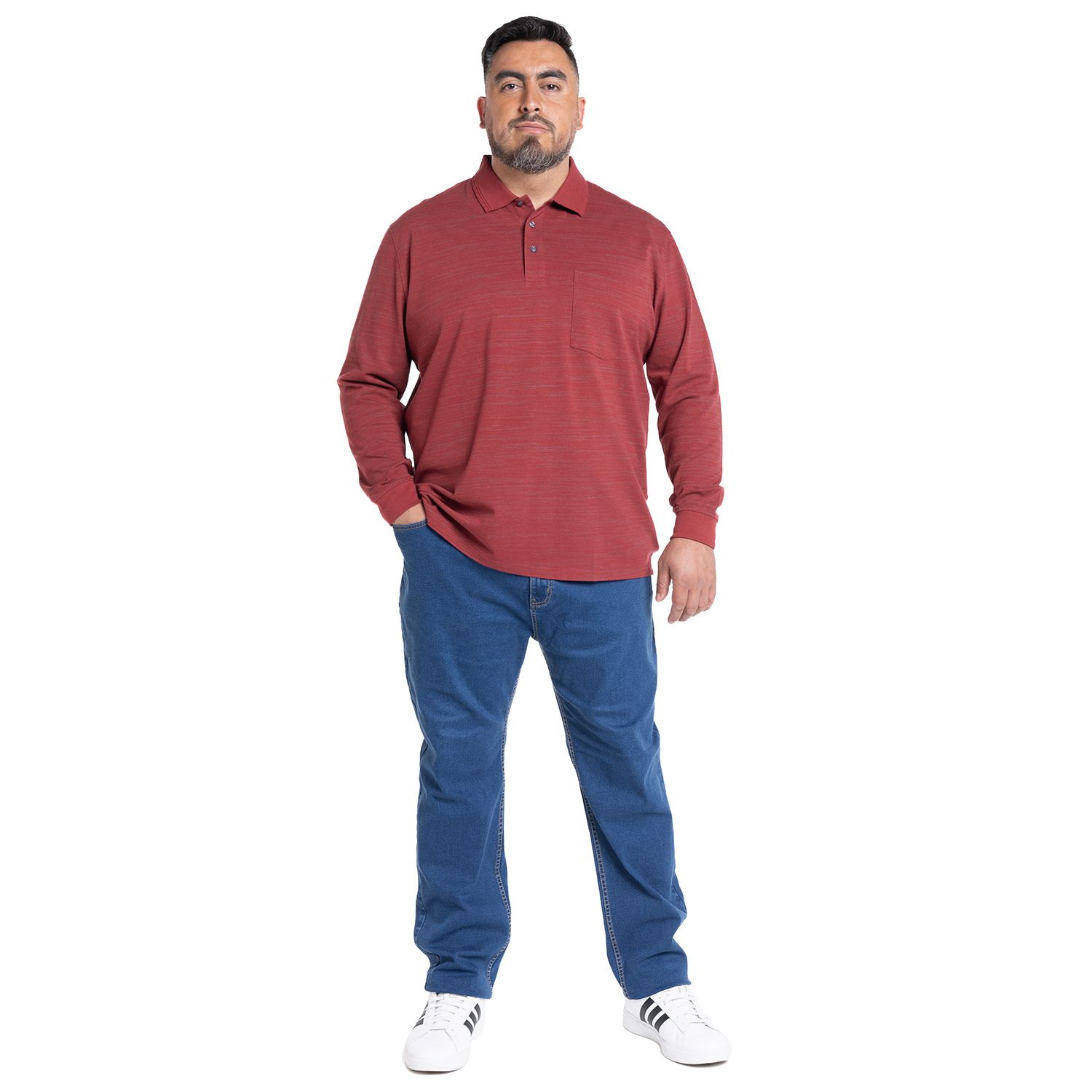 Polera Manga Larga Piqué Slub