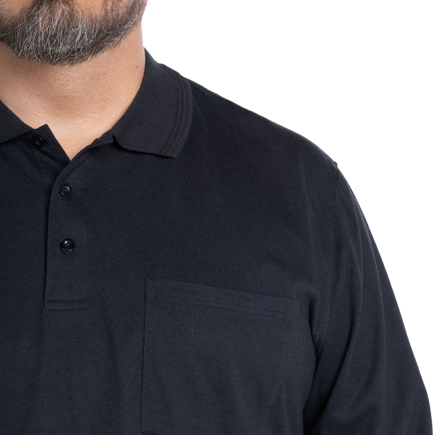 Polera Manga Larga Jersey Cuello Camisero