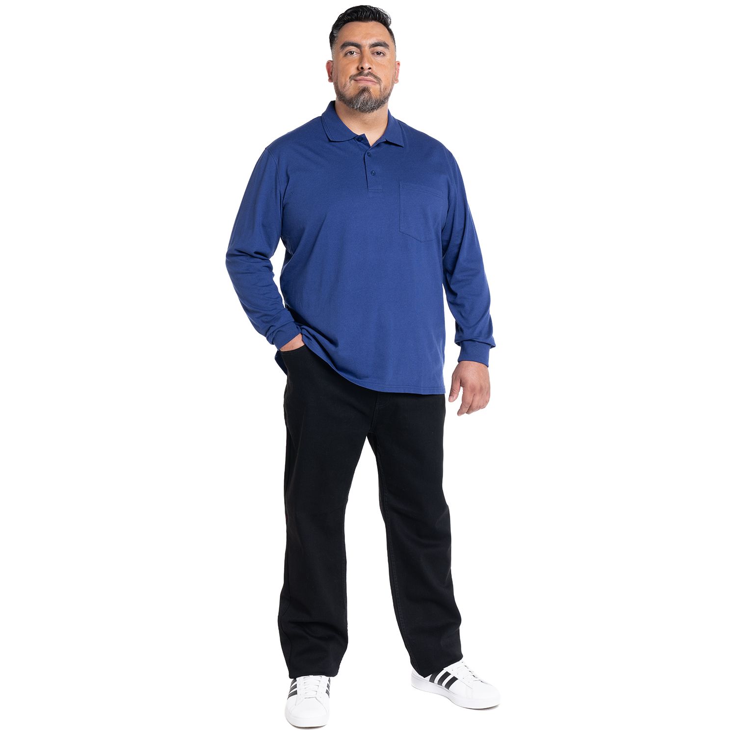 Polera Manga Larga Jersey Cuello Camisero