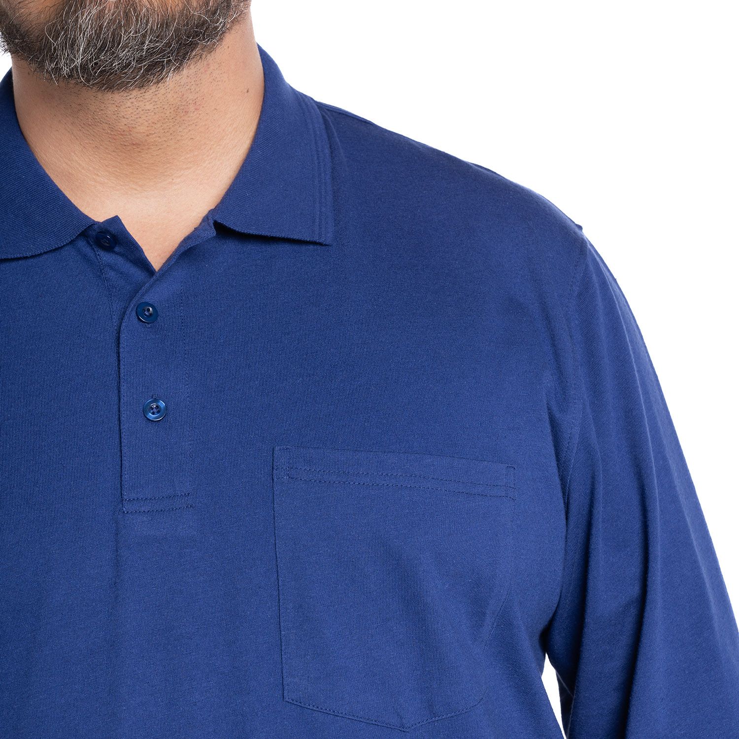 Polera Manga Larga Jersey Cuello Camisero