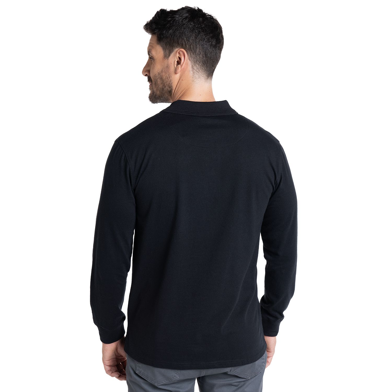 Polera Manga Larga Jersey Cuello Camisero