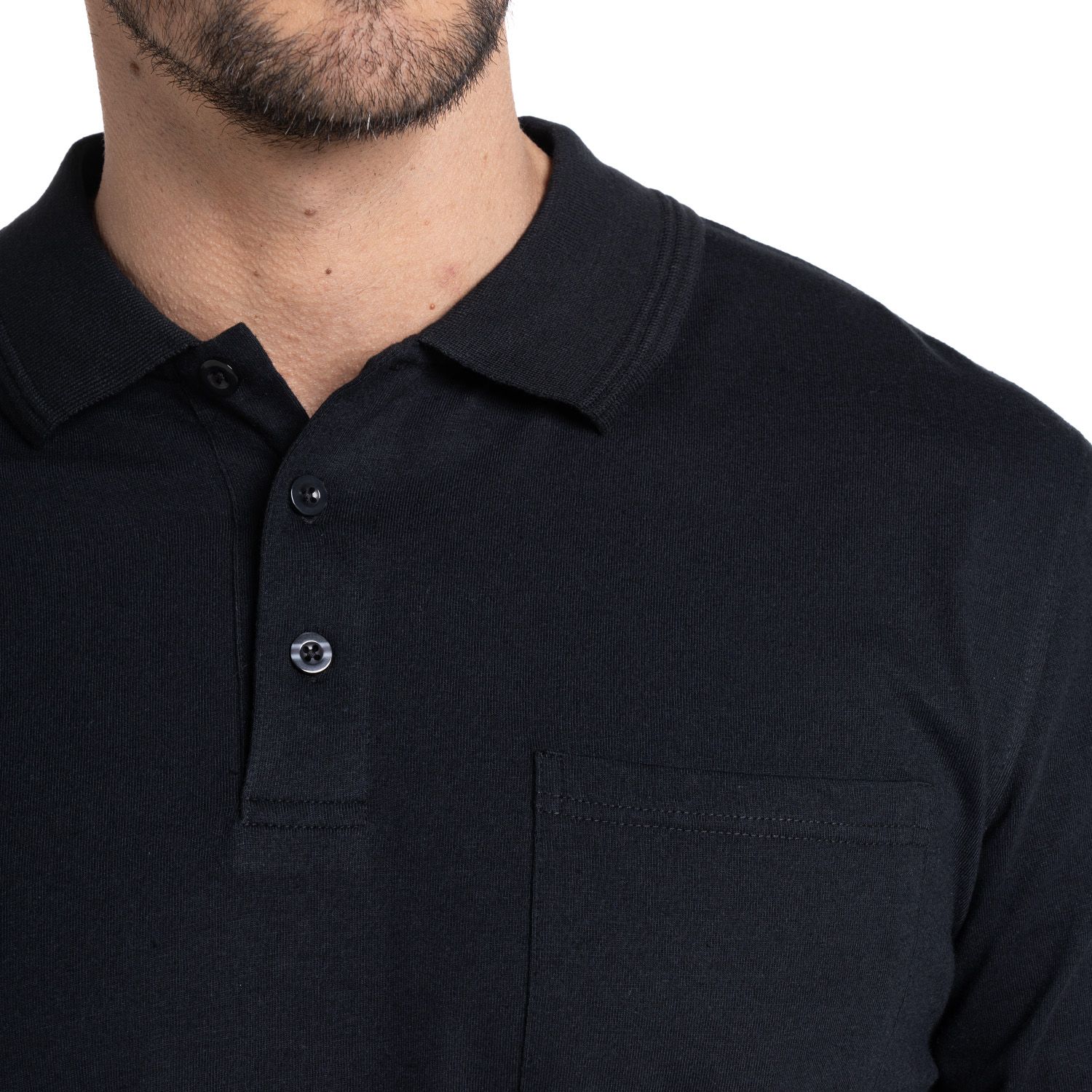 Polera Manga Larga Jersey Cuello Camisero