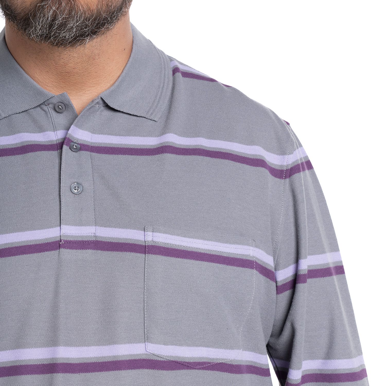 Polera Manga Larga Pique Listada