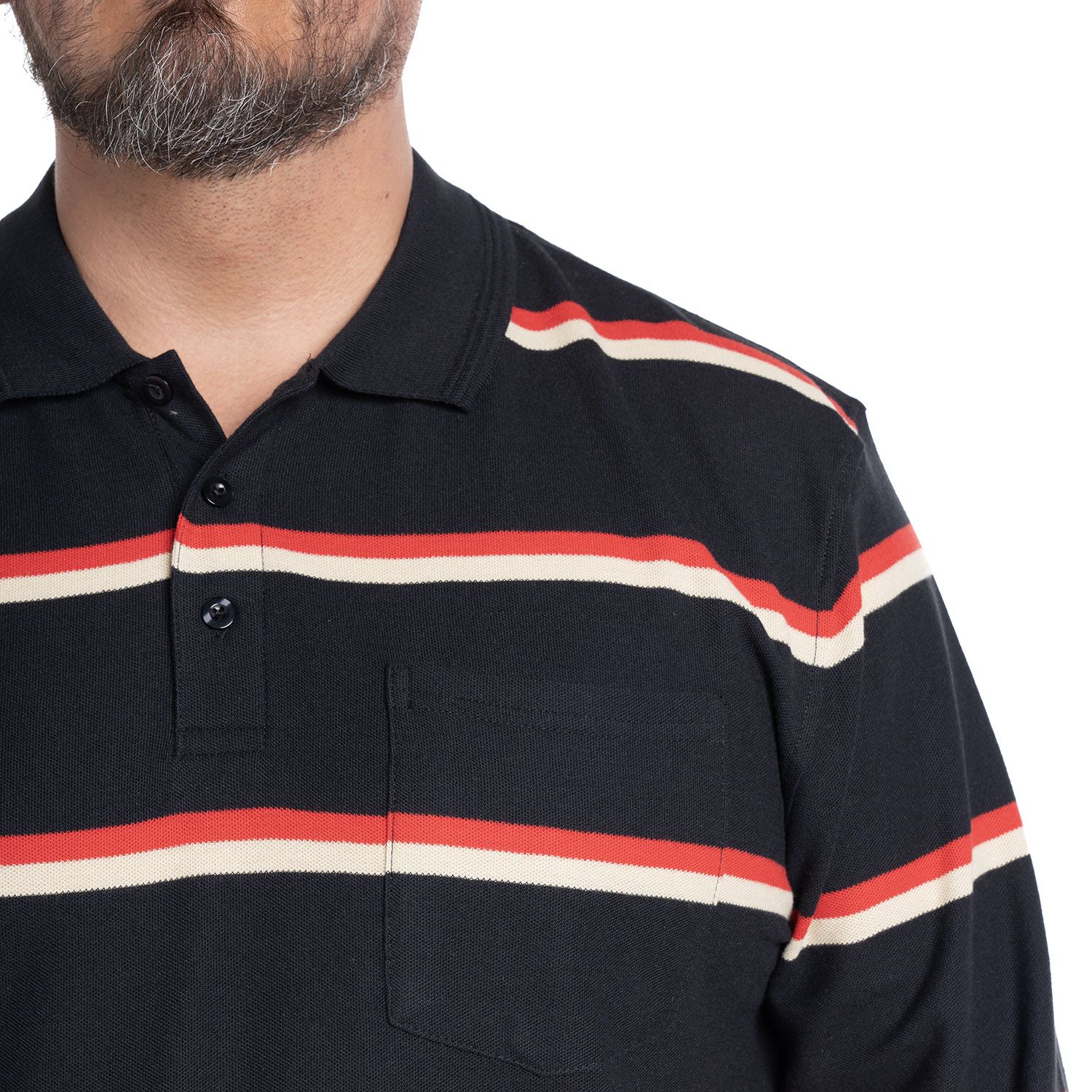 Polera Manga Larga Pique Listada