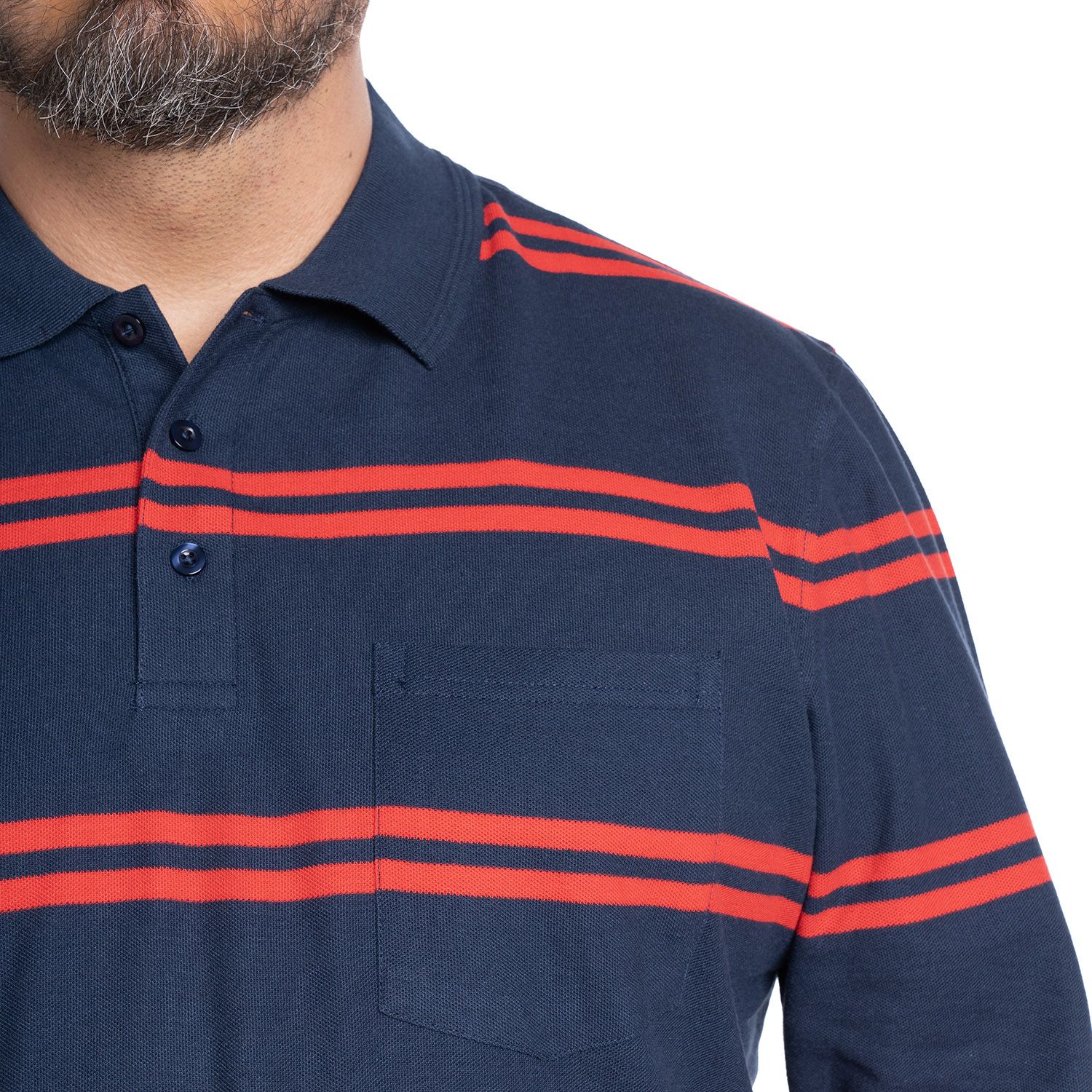 Polera Manga Larga Pique Listada