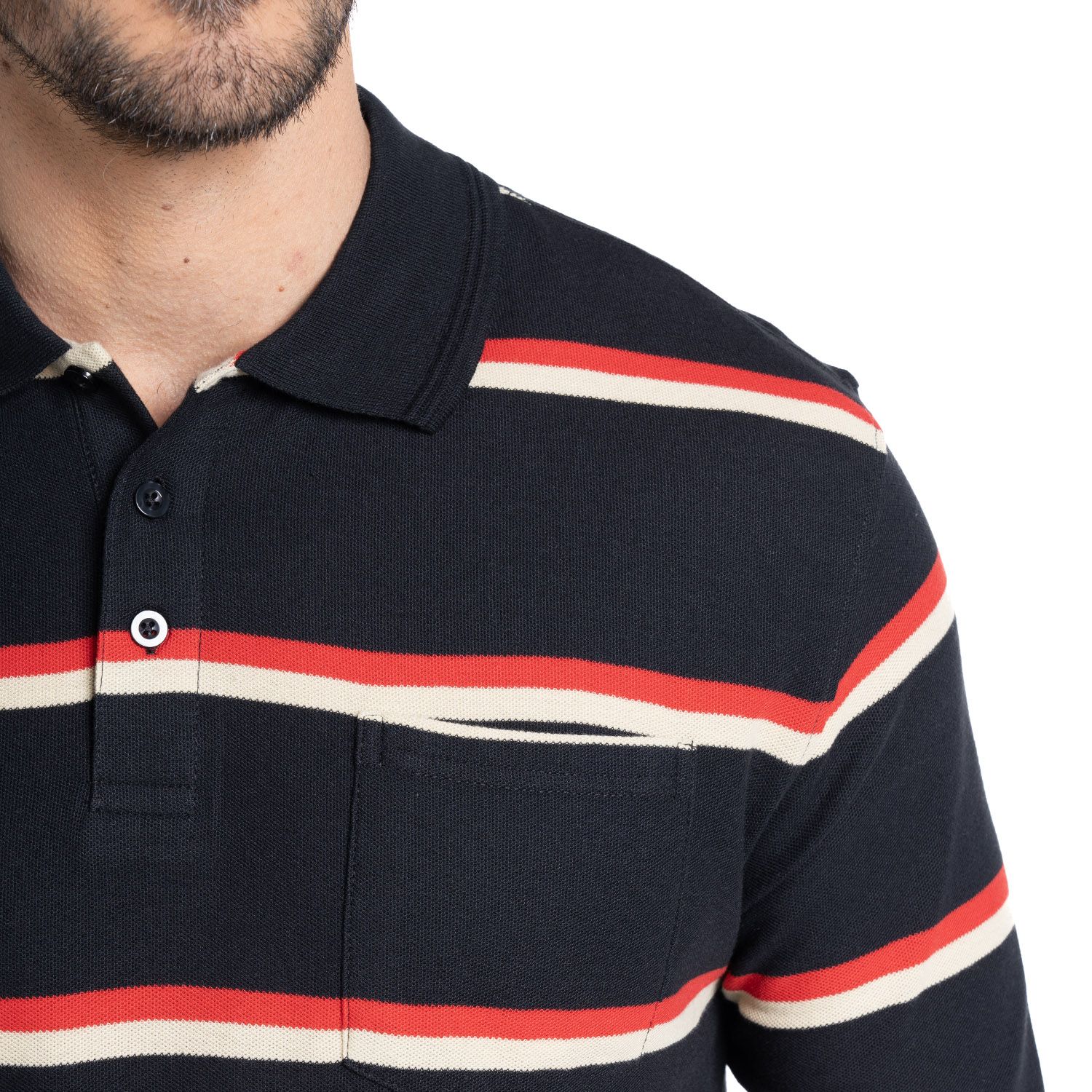 Polera Manga Larga Pique Listada