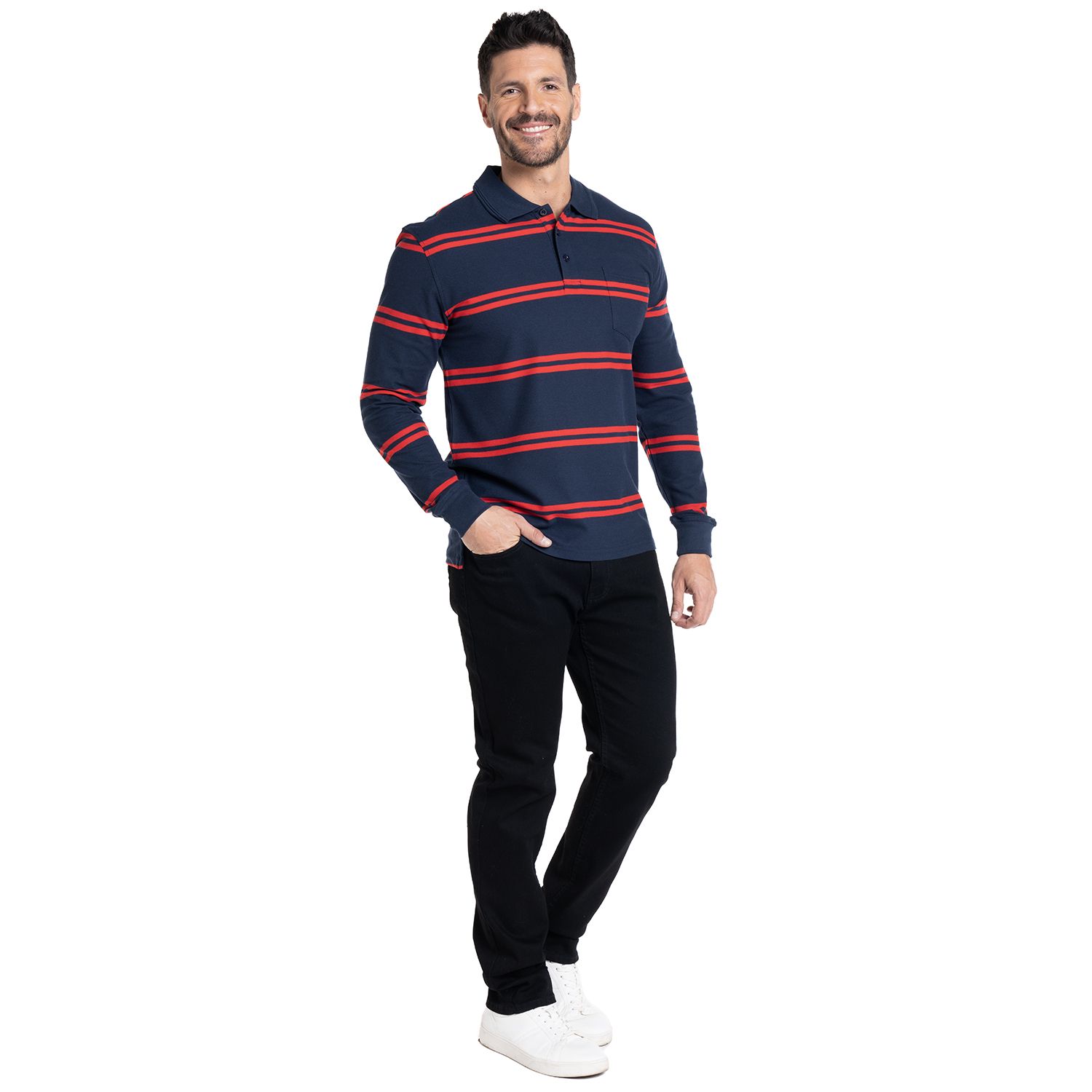 Polera Manga Larga Pique Listada