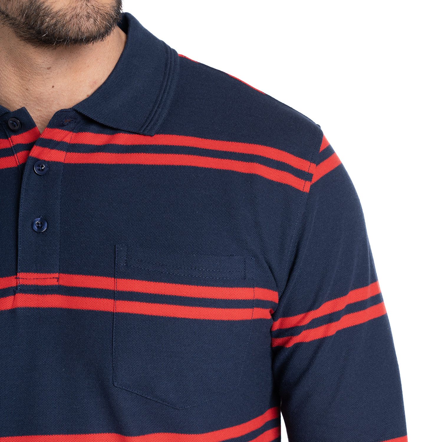 Polera Manga Larga Pique Listada