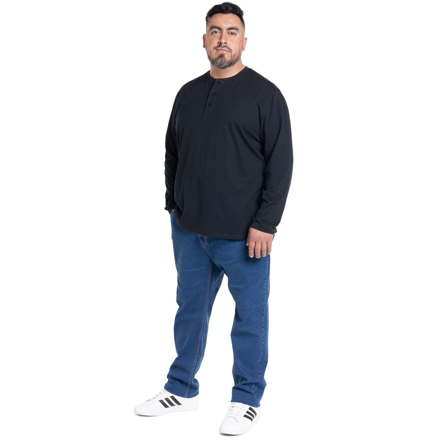 Polera Manga Larga Jersey Botones