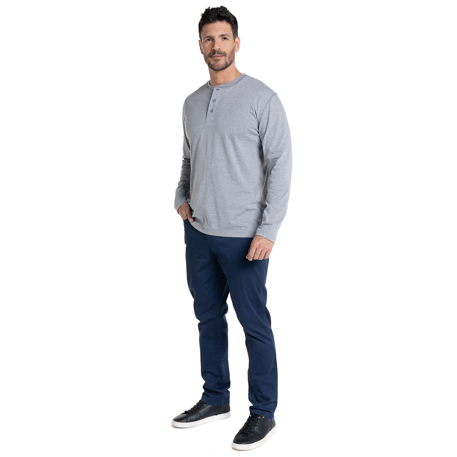 Polera Manga Larga Jersey Botones