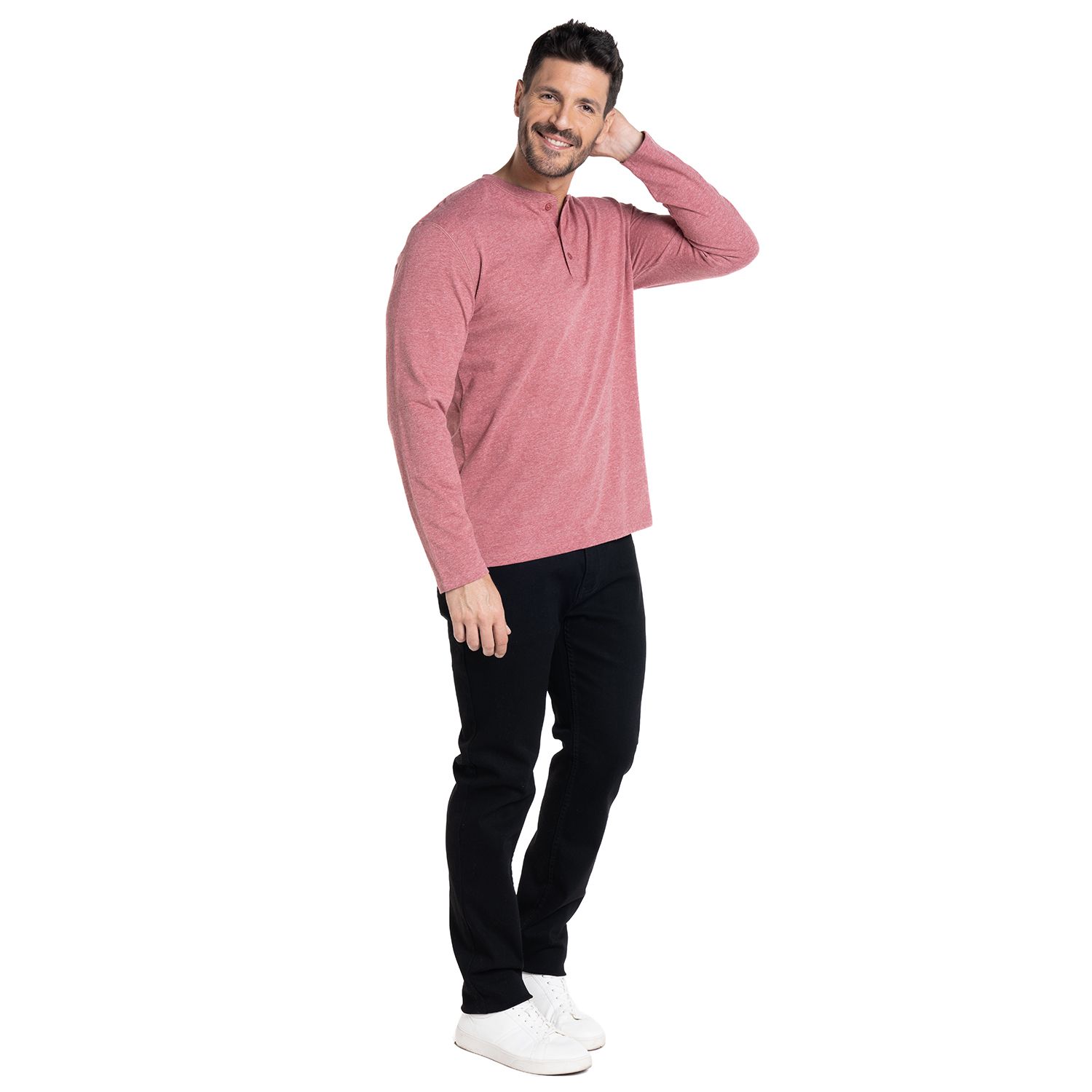 Polera Manga Larga Jersey Botones
