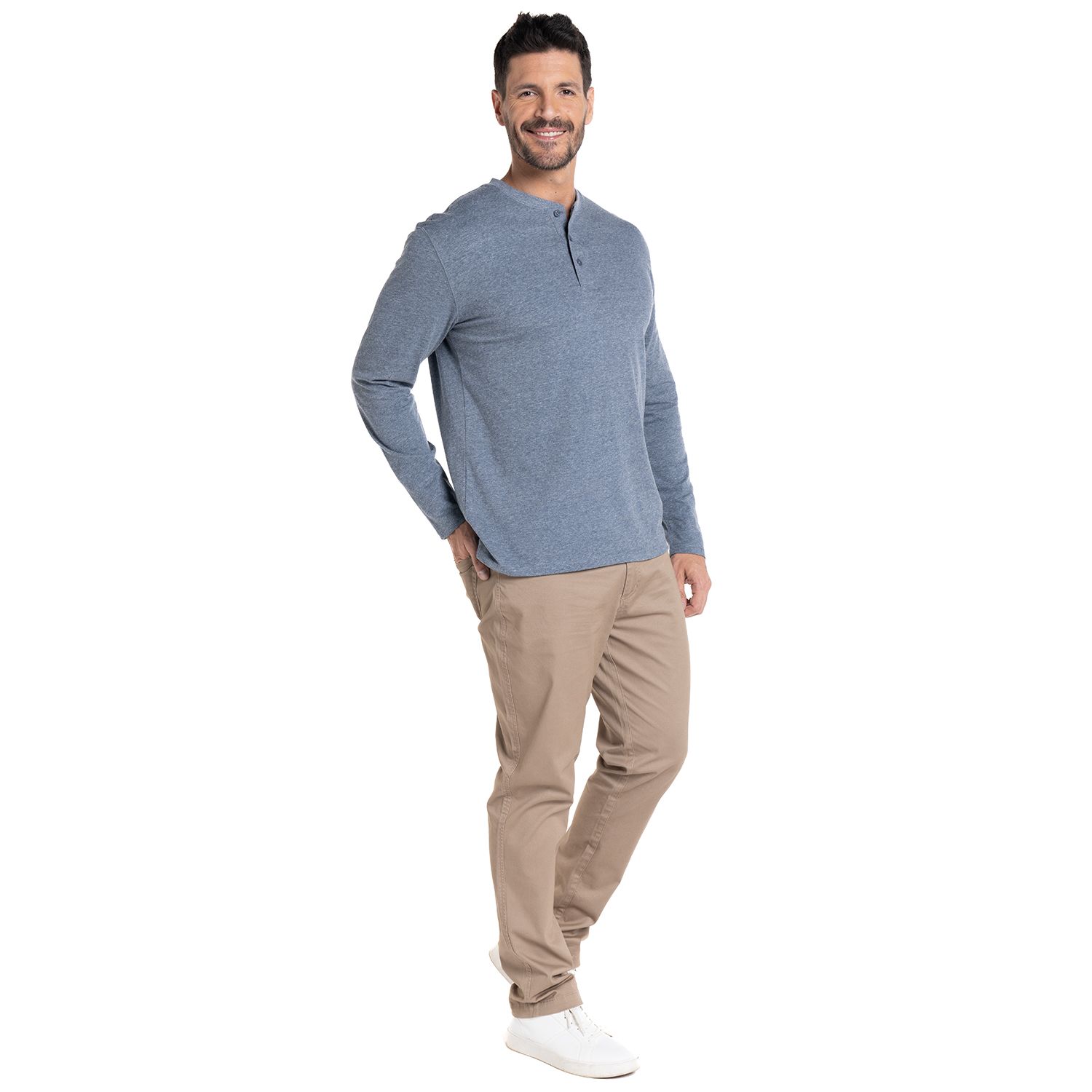 Polera Manga Larga Jersey Botones