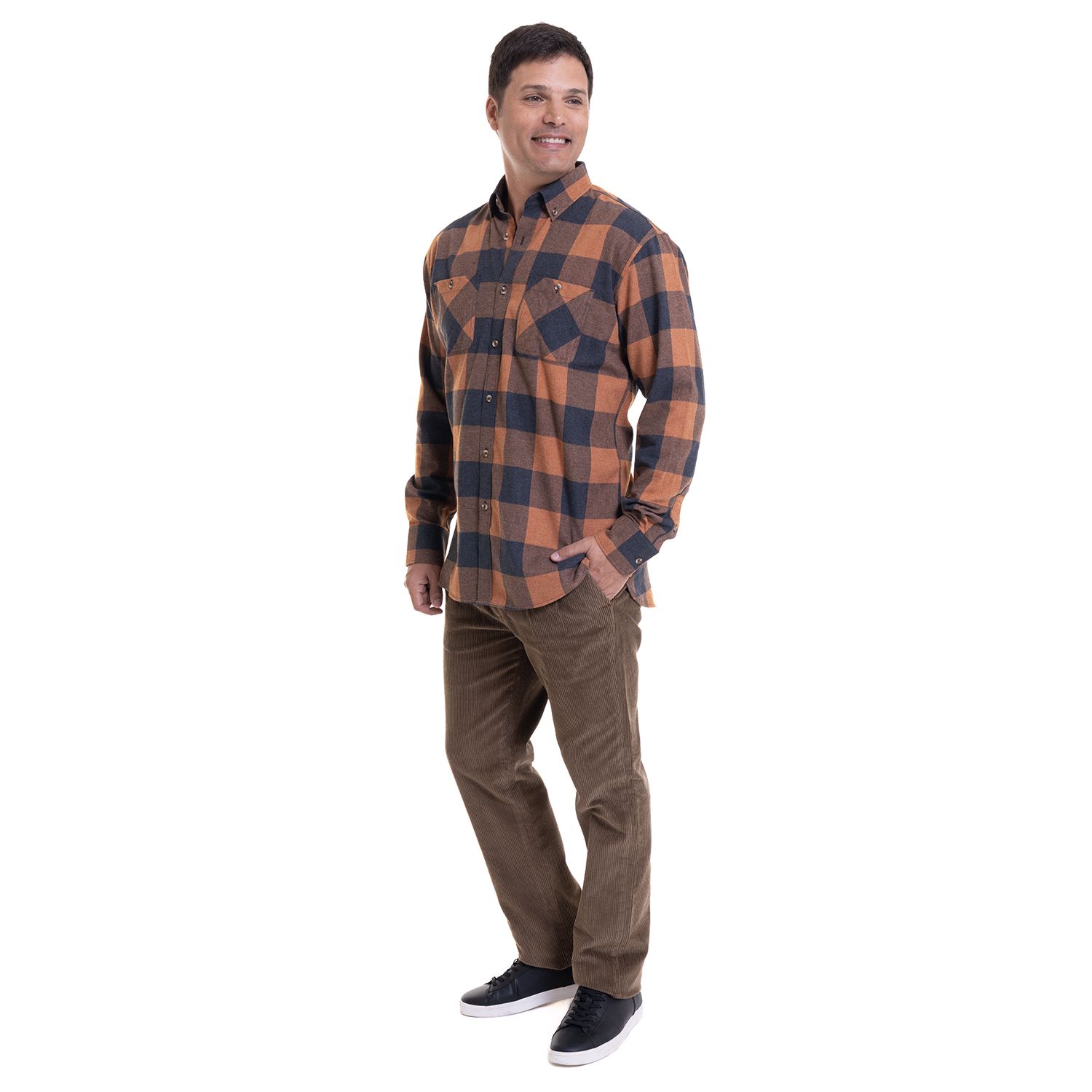 Pantalon Cotele Con Pinzas Regular Fit 8 Canales