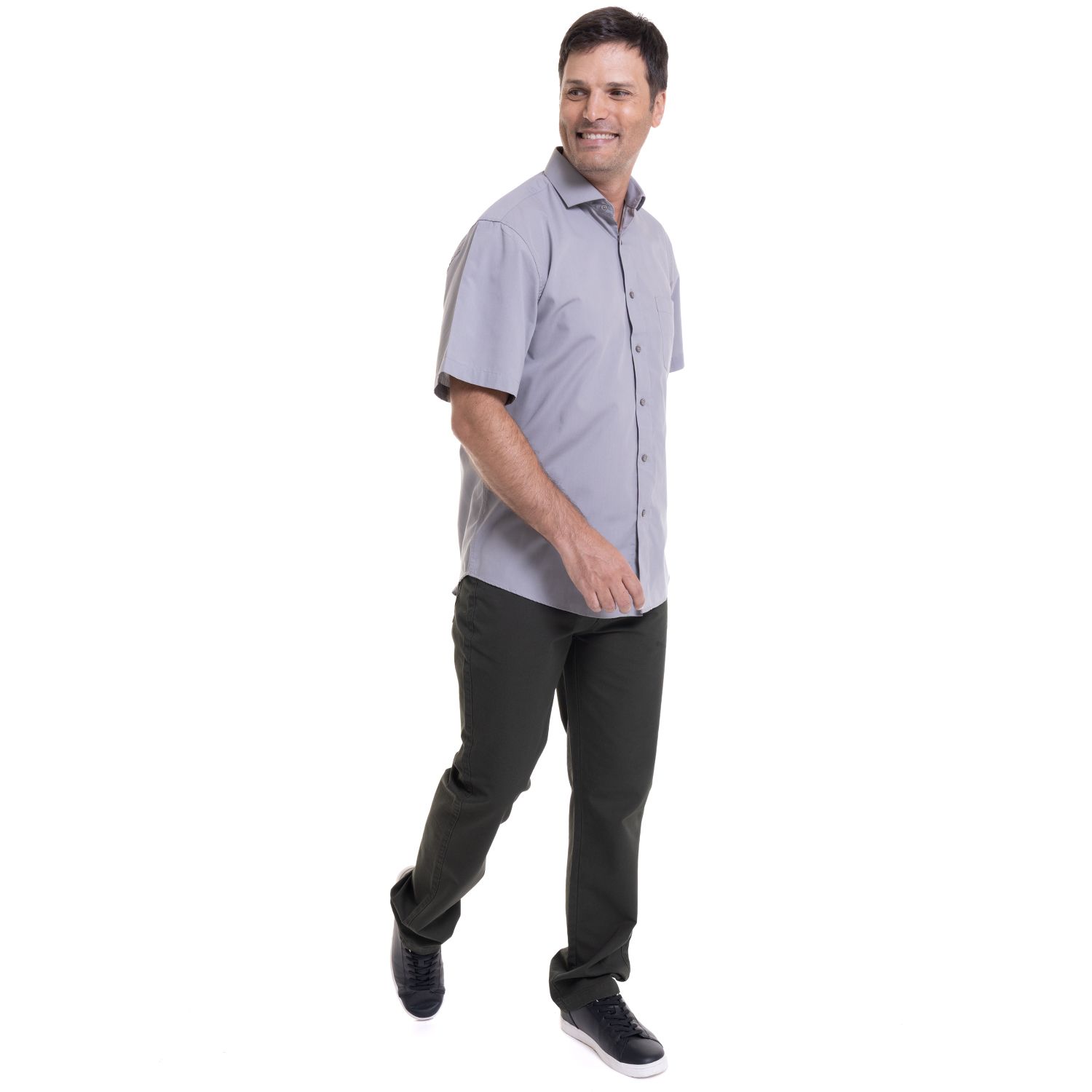 Camisa Lisa Manga Corta