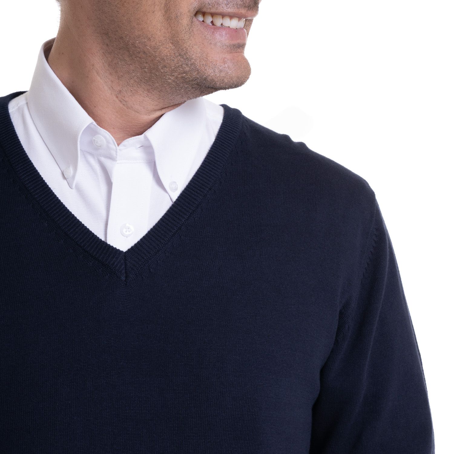 Sweater Clasico Cuello V Algodon