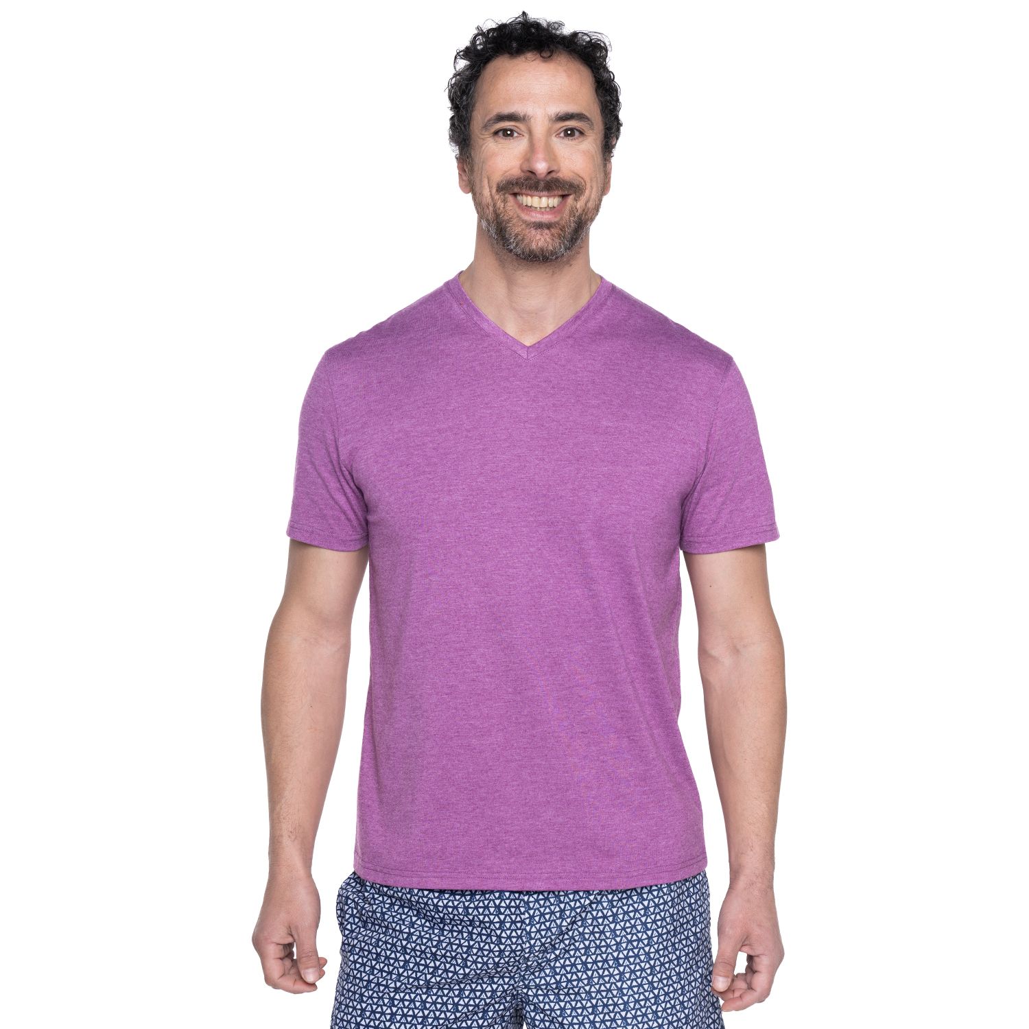 Polera Jersey Melange Cuello V