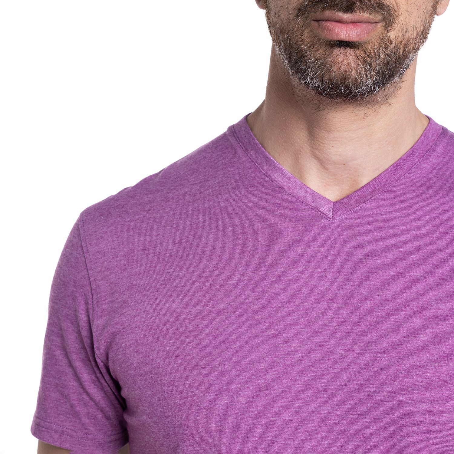 Polera Jersey Melange Cuello V