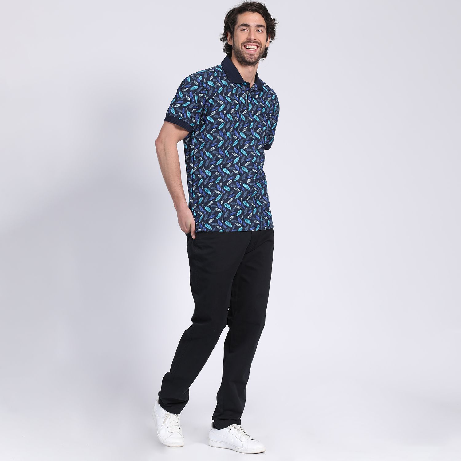 Polera Manga Corta Pique Estampada 