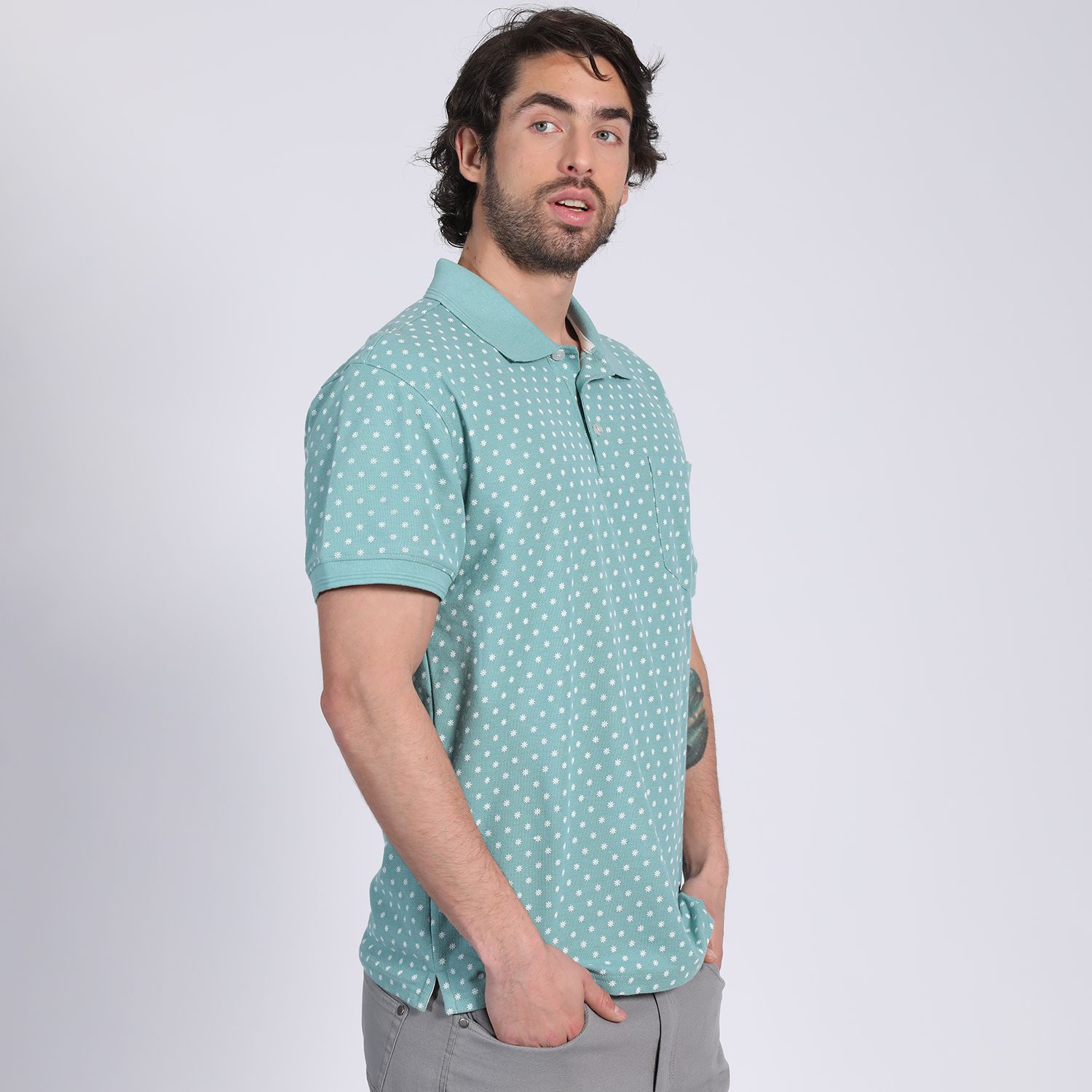 Polera Manga Corta Pique Estampada 