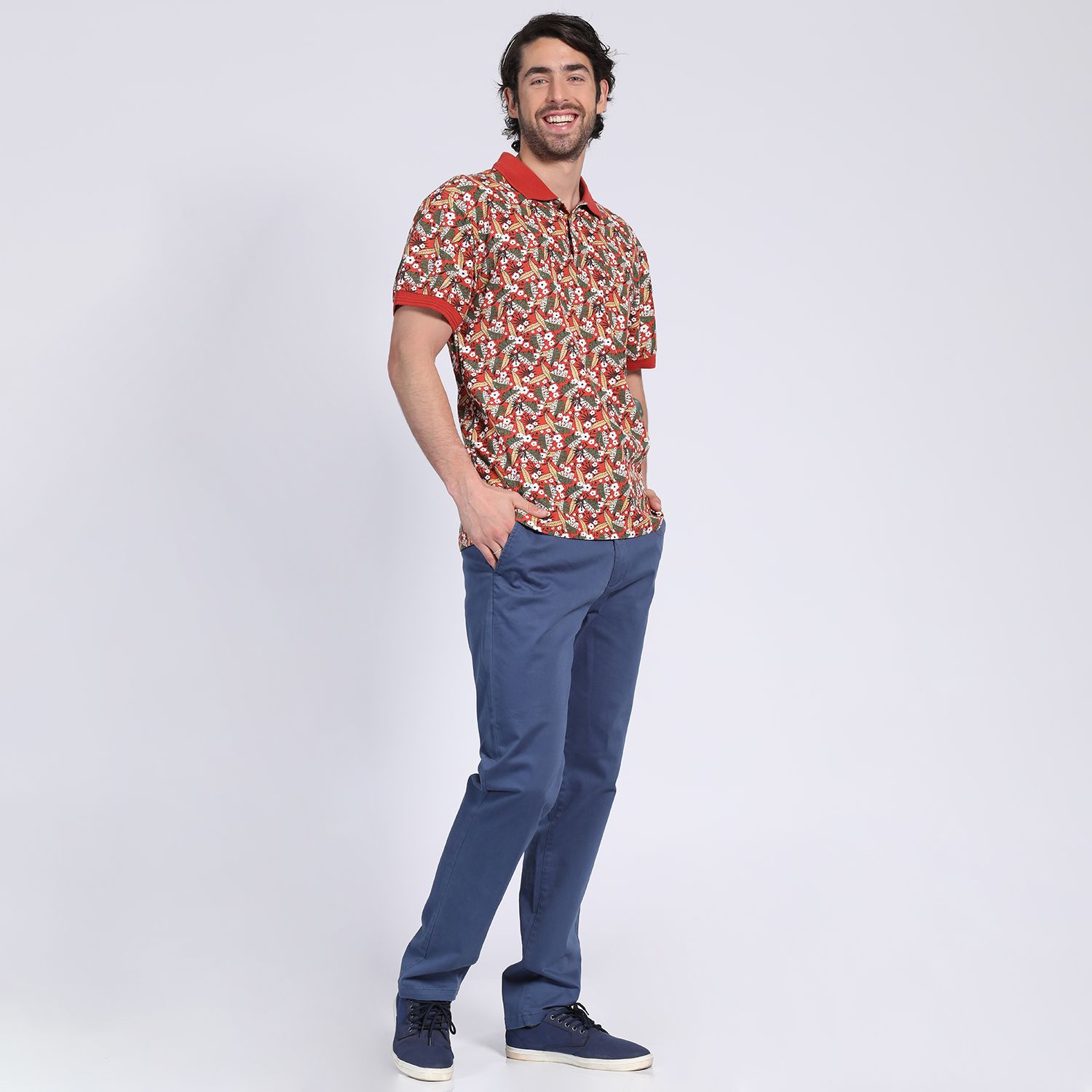 Polera Manga Corta Pique Estampada 